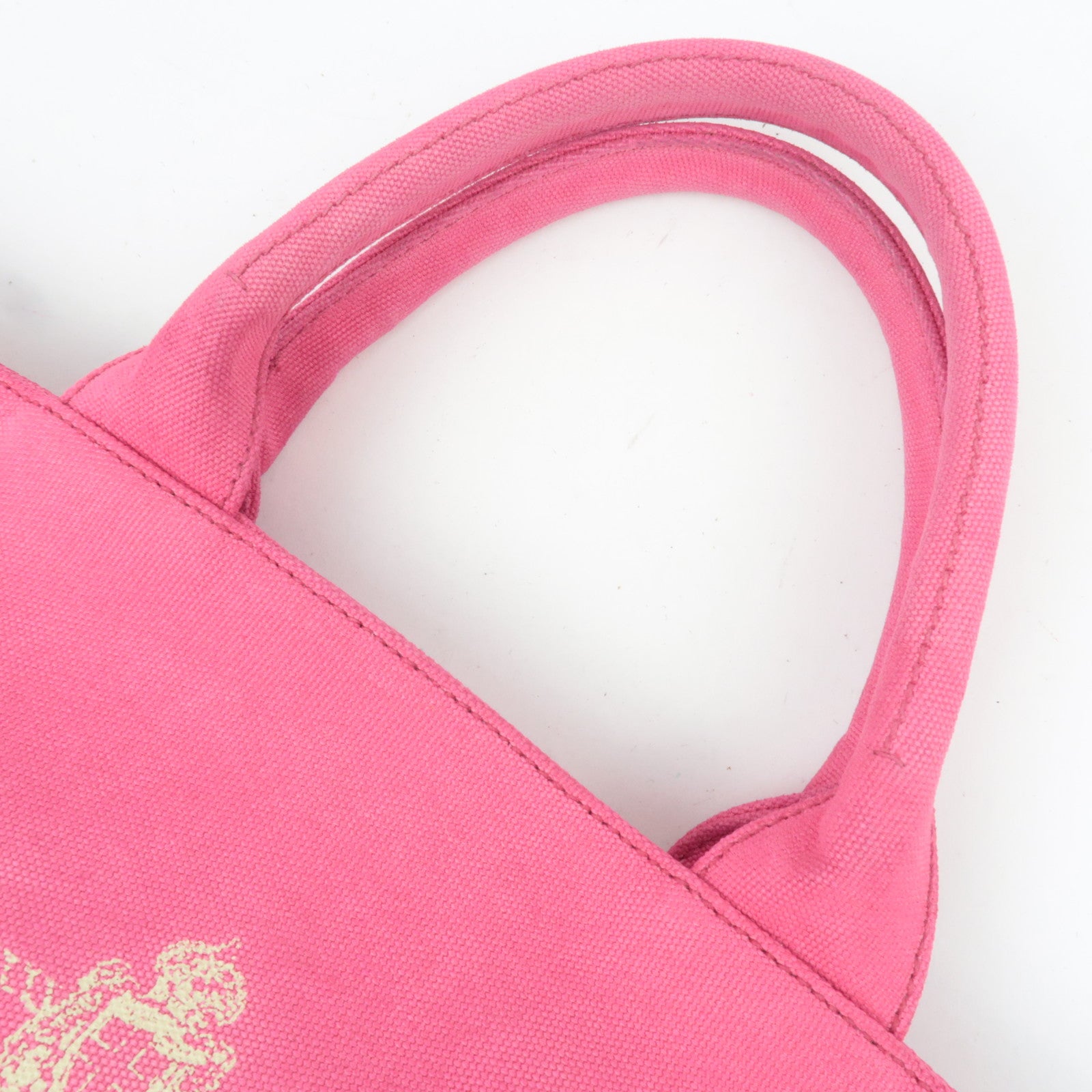 PRADA Canapa Canvas Tote Bag Pink 1BG163
