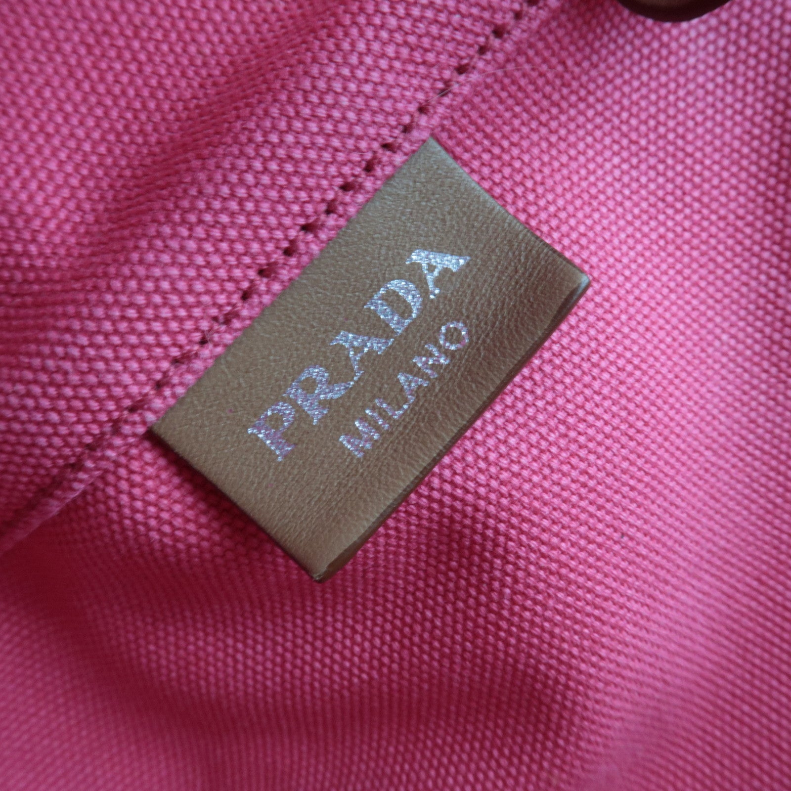 PRADA Canapa Canvas Tote Bag Pink 1BG163