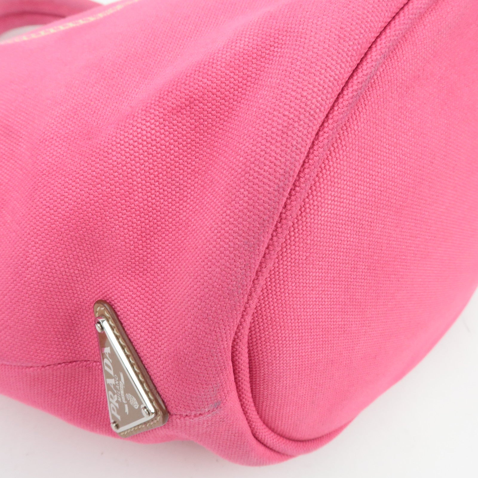 PRADA Canapa Canvas Tote Bag Pink 1BG163