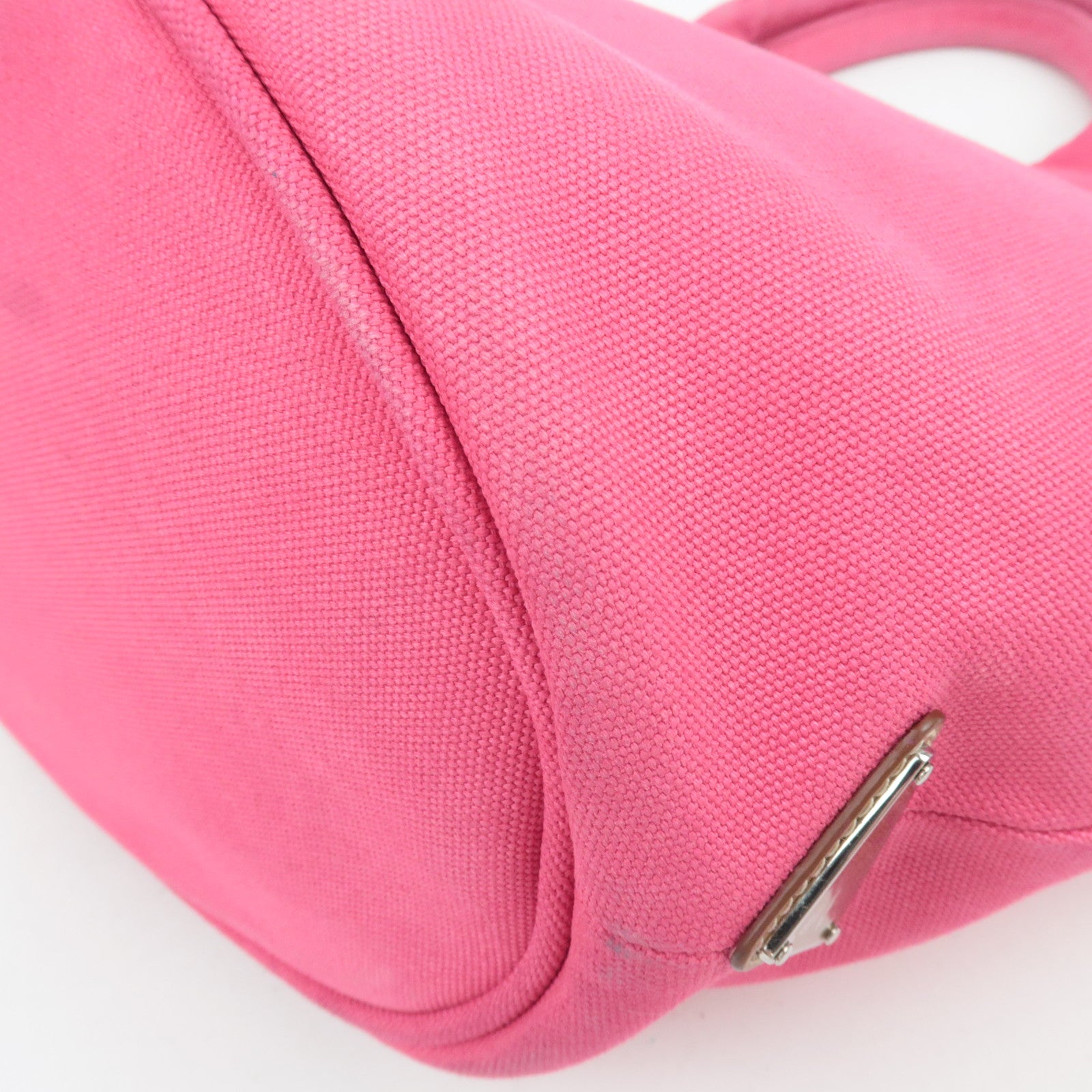 PRADA Canapa Canvas Tote Bag Pink 1BG163