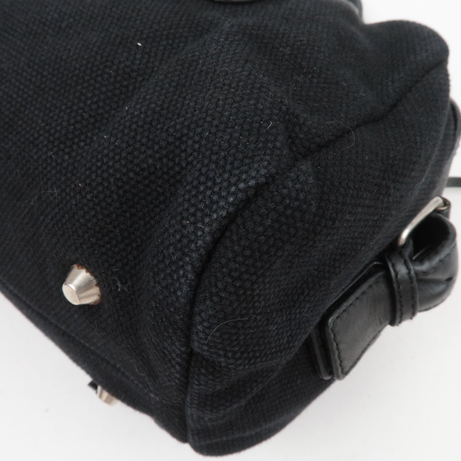 Chloe Satchel Bag Canvas Leather Handbag Black