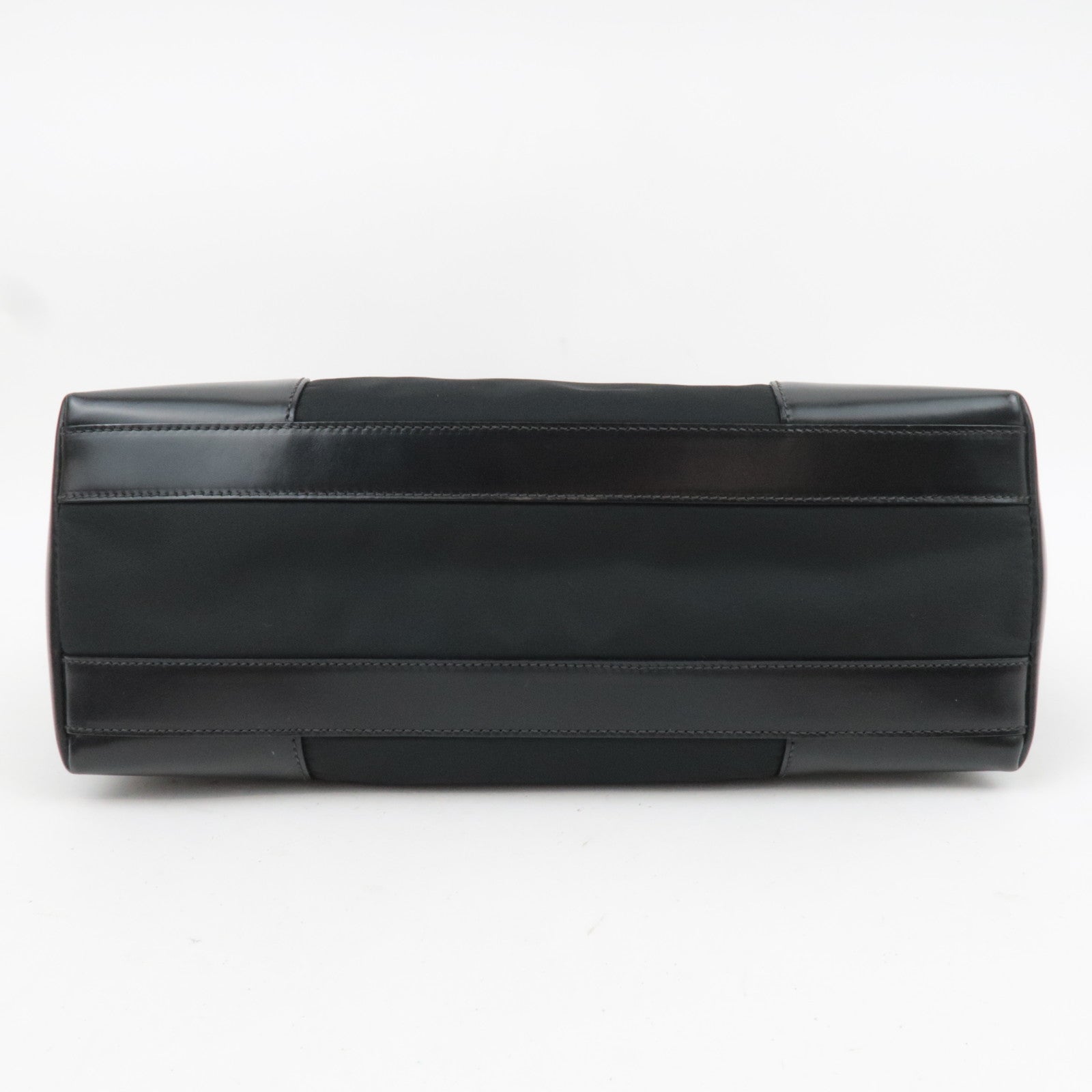 PRADA Nylon Leather Tote Bag Black