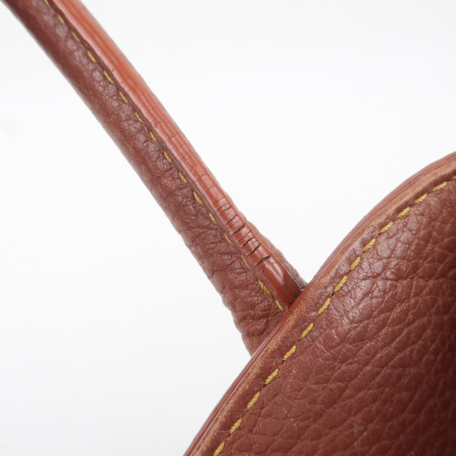 CELINE Paris Macadam Denim Leather Tote Bag Blue Brown