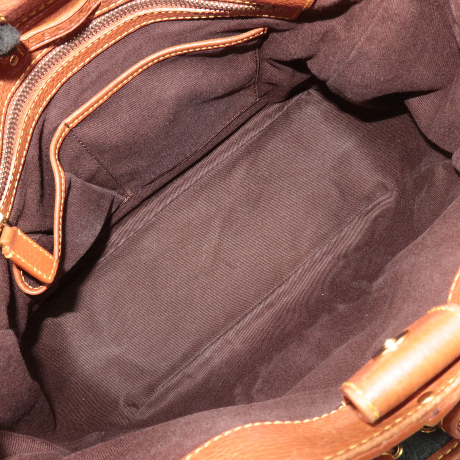 CELINE Paris Macadam Denim Leather Tote Bag Blue Brown