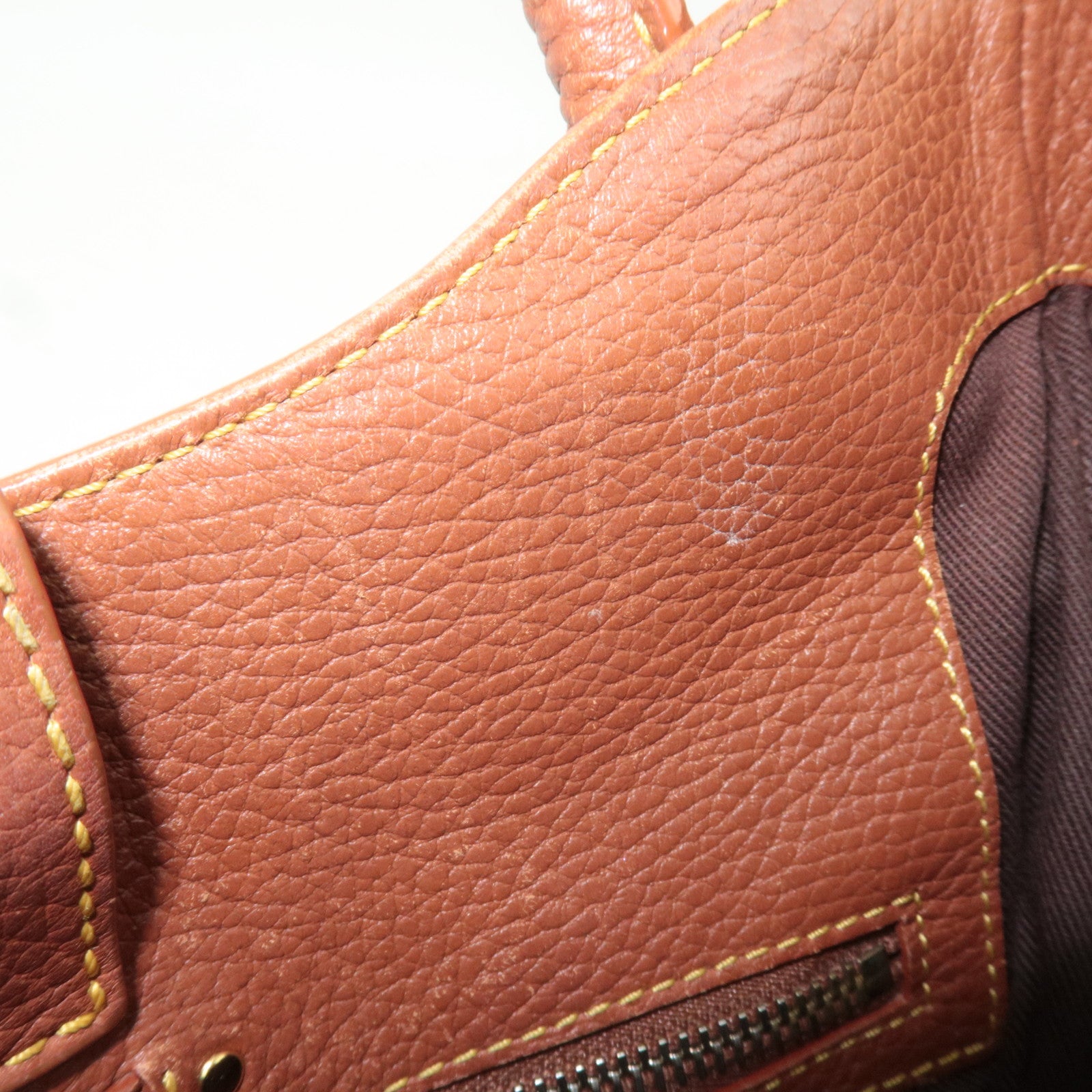 CELINE Paris Macadam Denim Leather Tote Bag Blue Brown