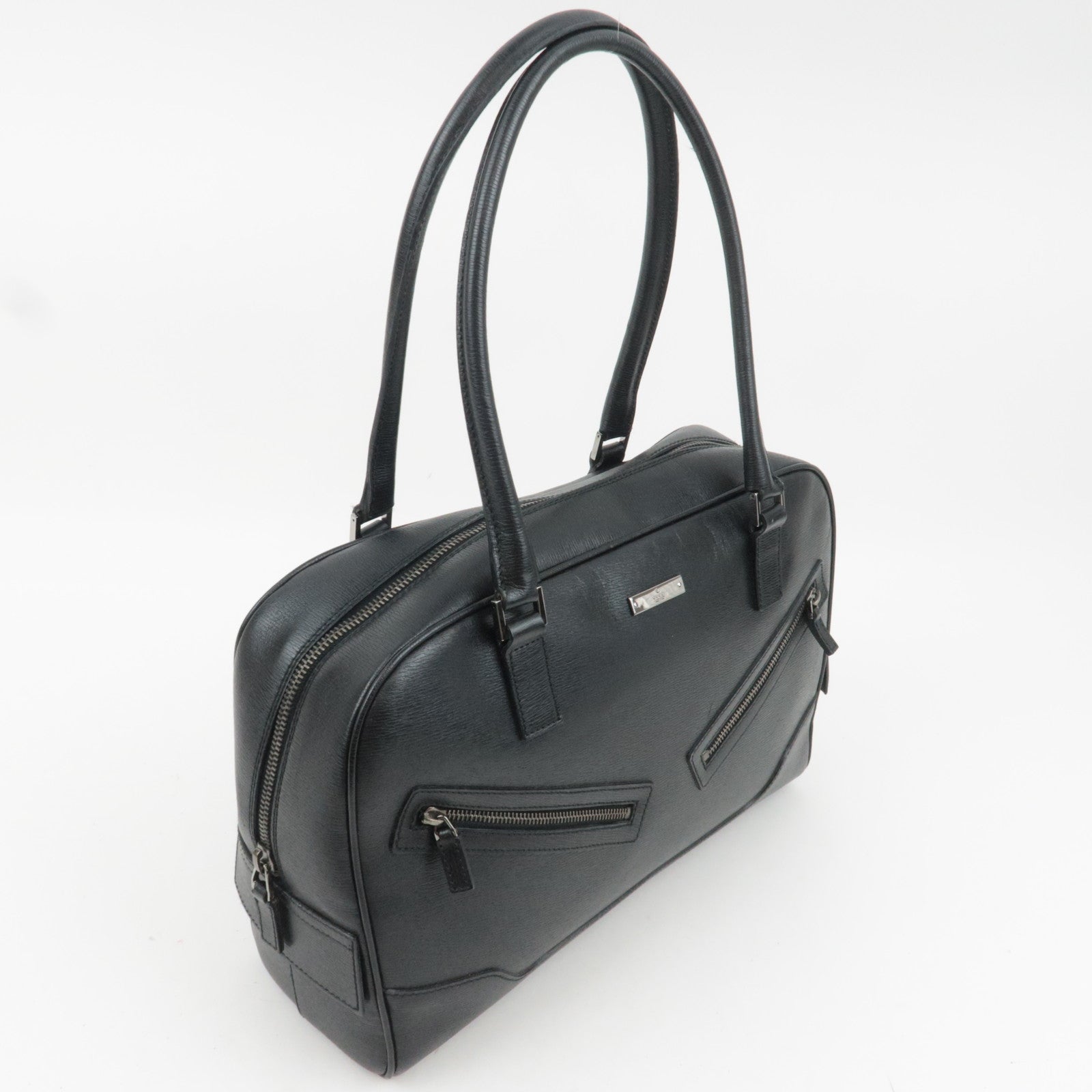 GUCCI Leather Shoulder Bag Black 002.1115