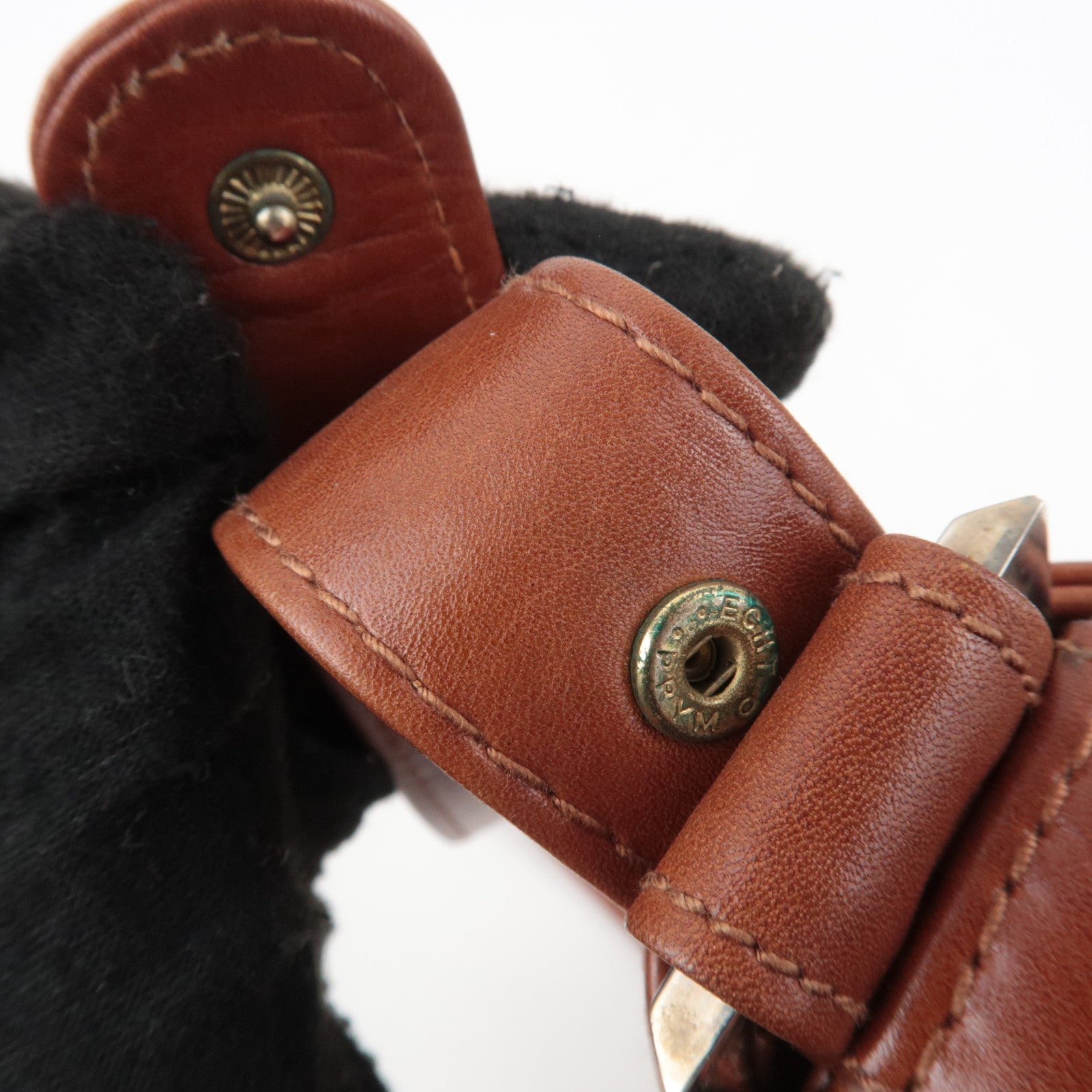 GUCCI Old Gucci Leather Shoulder Bag Brown