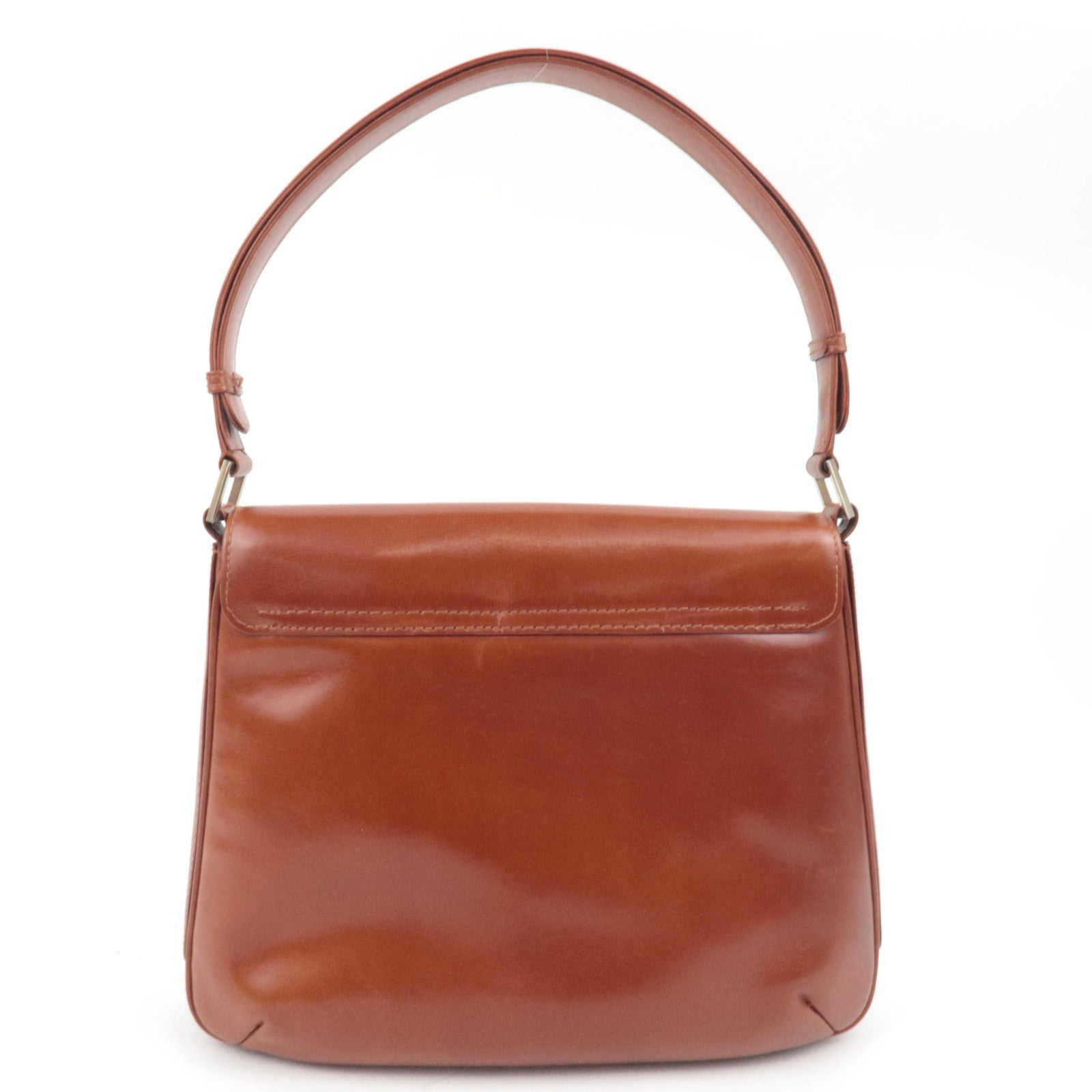 GUCCI Old Gucci Leather Shoulder Bag Brown