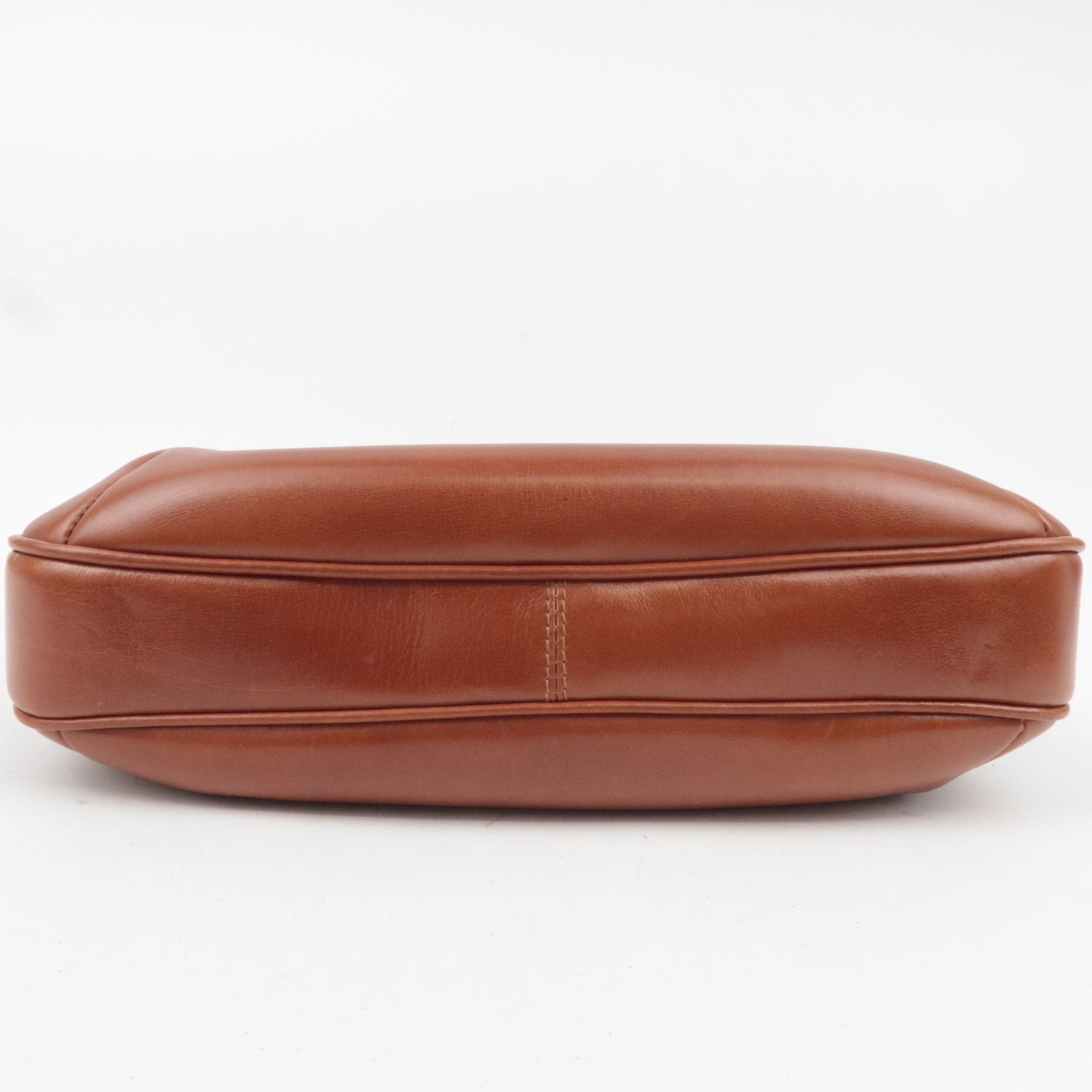 GUCCI Old Gucci Leather Shoulder Bag Brown