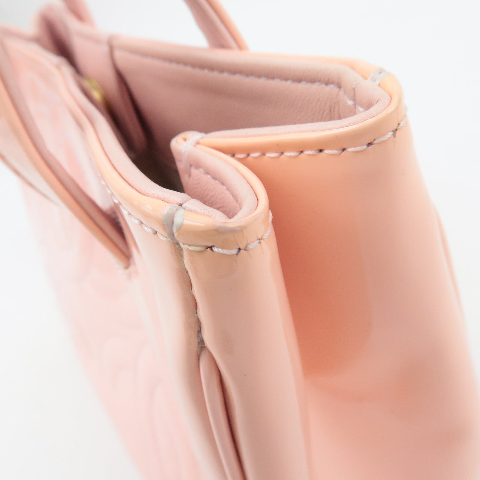 CHANEL Triple Coco Patent Tote Bag Pink A27117