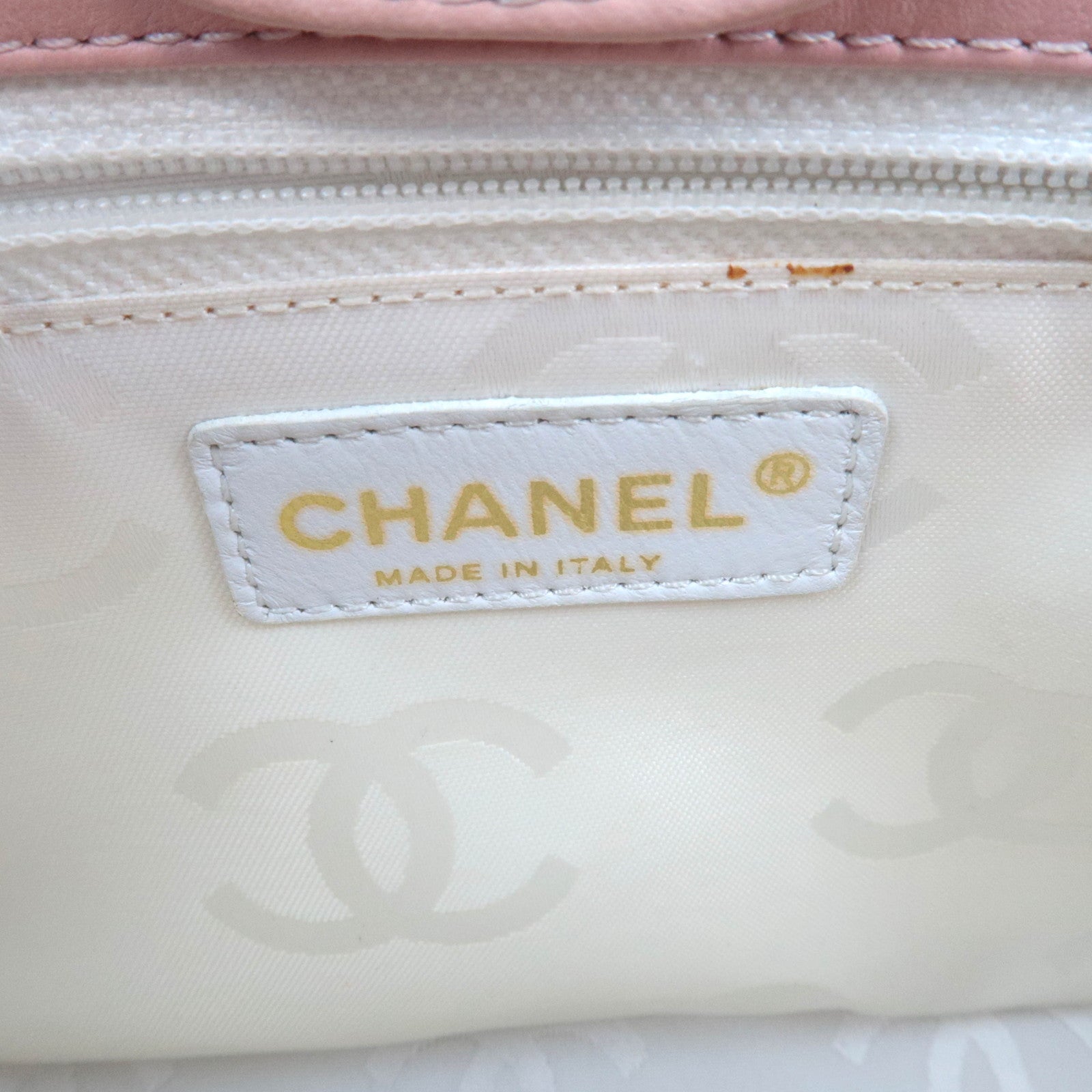 CHANEL Triple Coco Patent Tote Bag Pink A27117