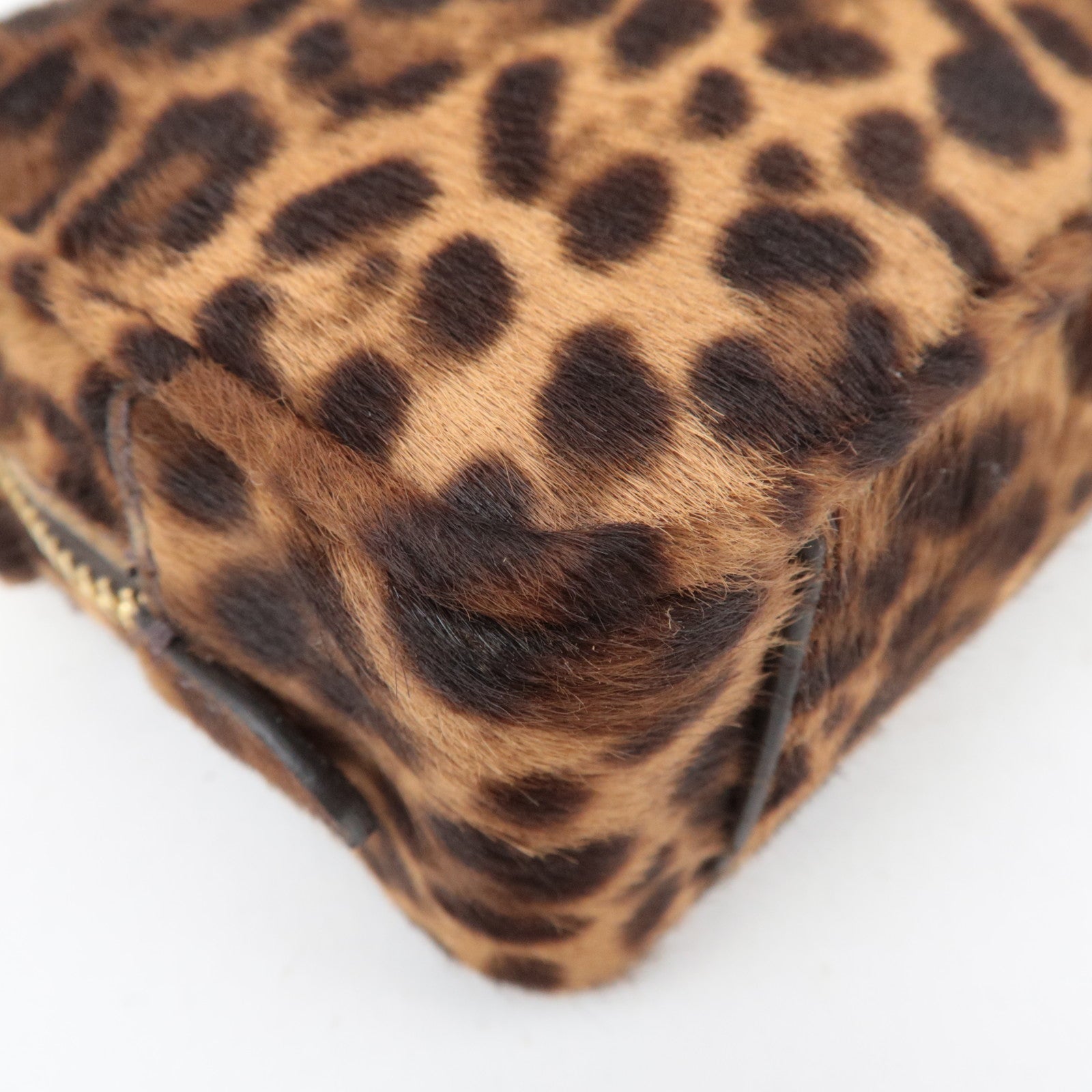 PRADA Leopard Print Calf Shoulder Bag Brown 1N1674