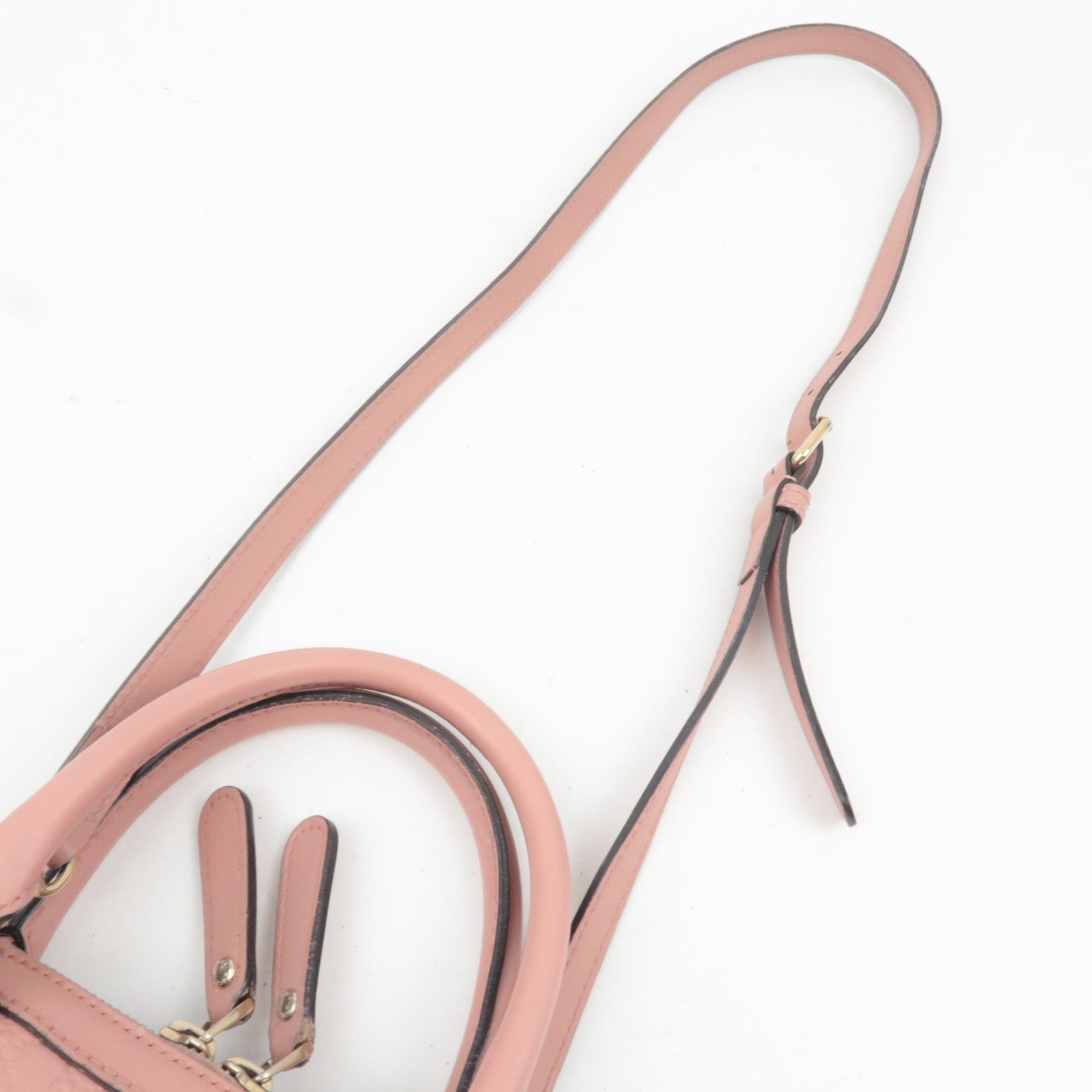 GUCCI Microguccissima 2Way Leather Handbag Pink 449654