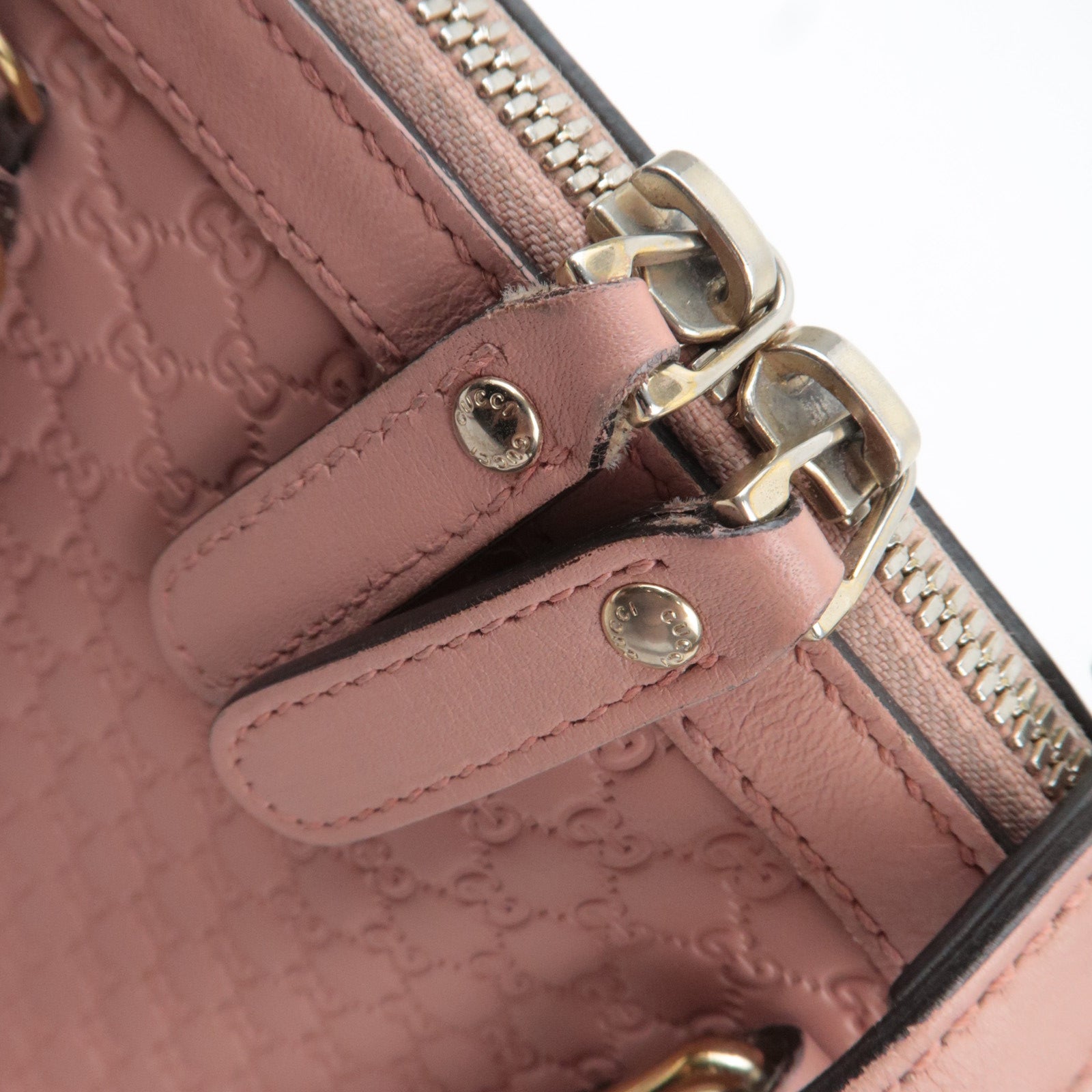 GUCCI Microguccissima 2Way Leather Handbag Pink 449654
