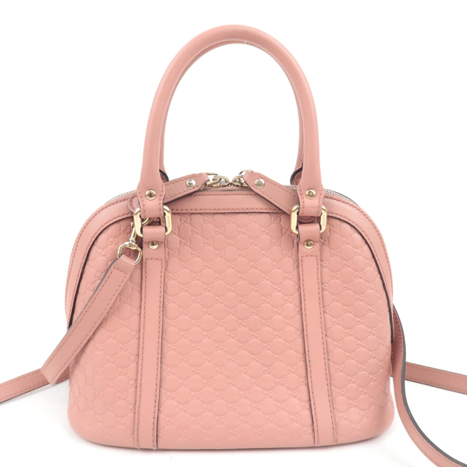 GUCCI Microguccissima 2Way Leather Handbag Pink 449654