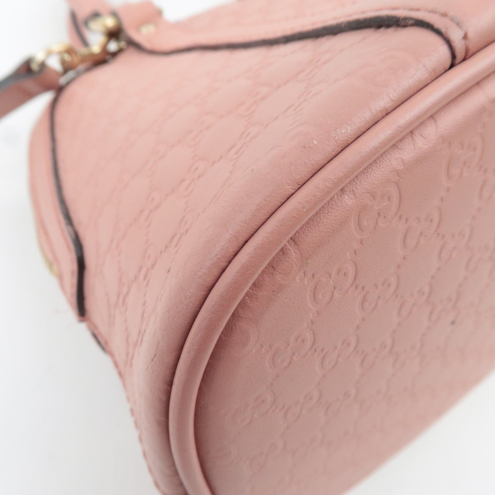 GUCCI Microguccissima 2Way Leather Handbag Pink 449654