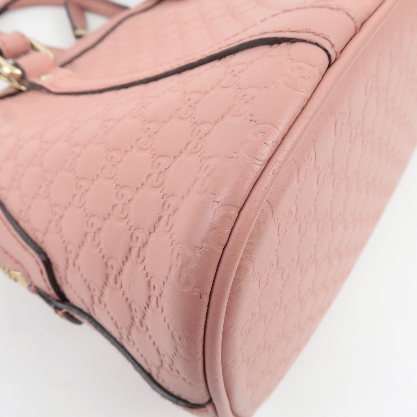 GUCCI Microguccissima 2Way Leather Handbag Pink 449654