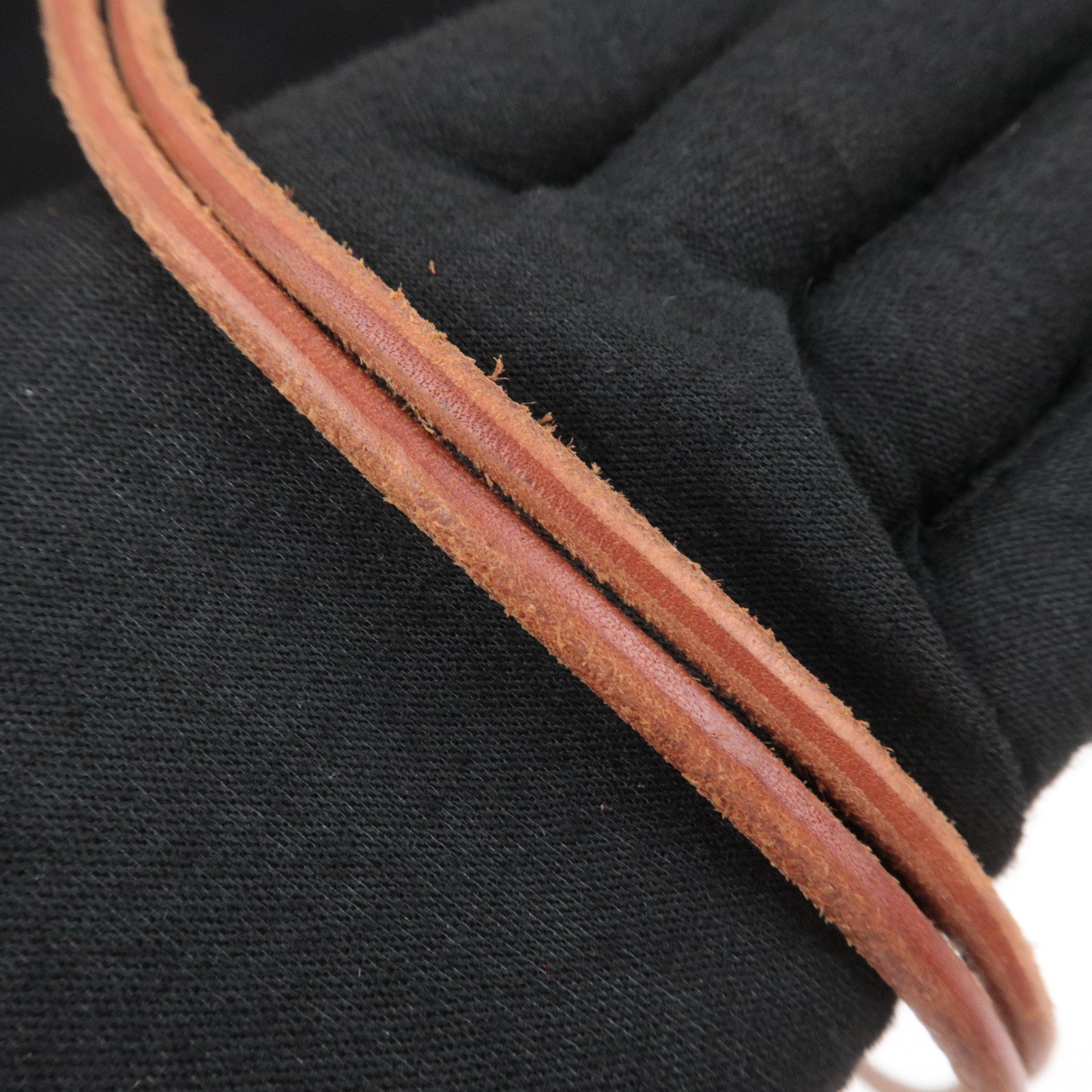 HERMES Polochon Mimil GM Canvas Shoulder Bag Black