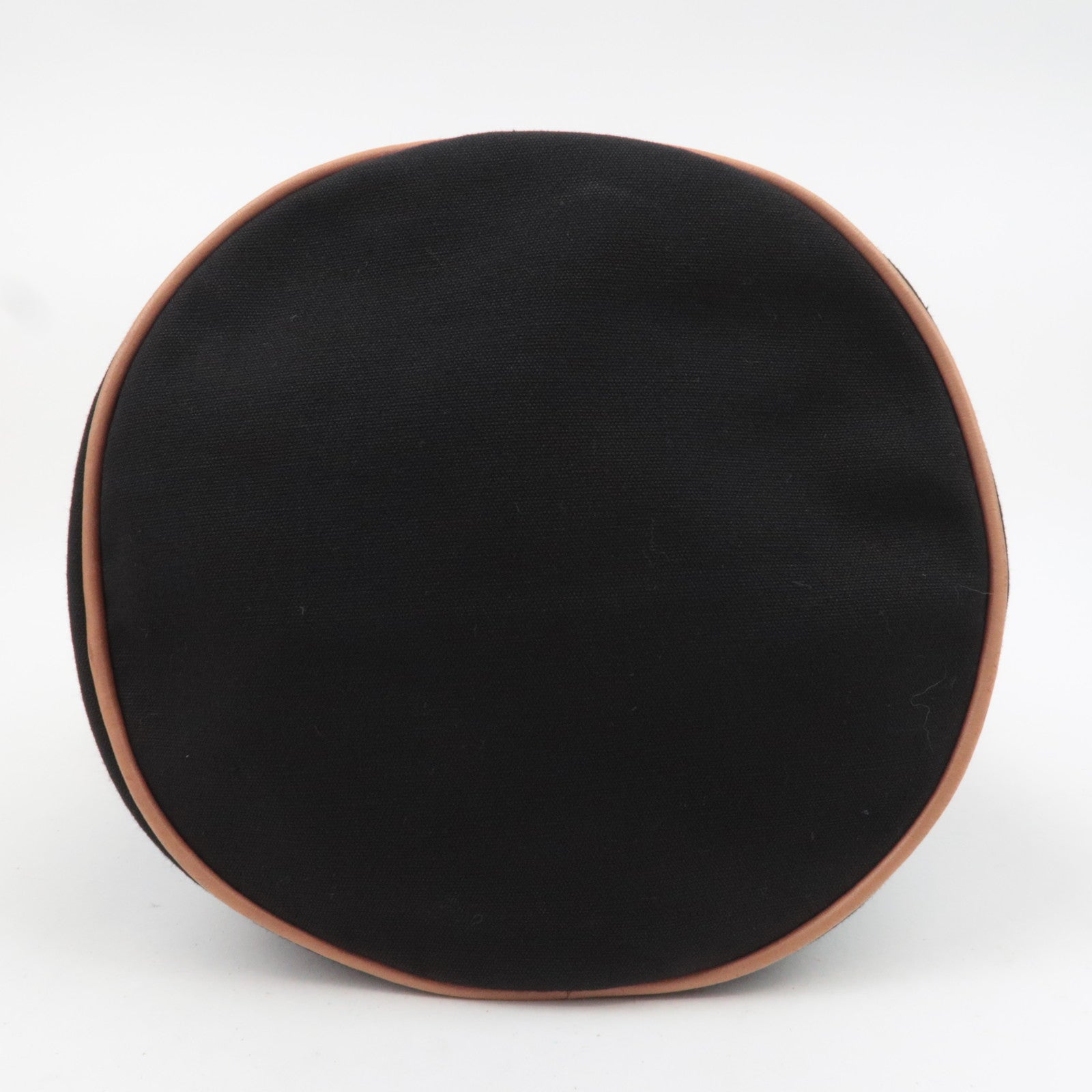 HERMES Polochon Mimil GM Canvas Shoulder Bag Black