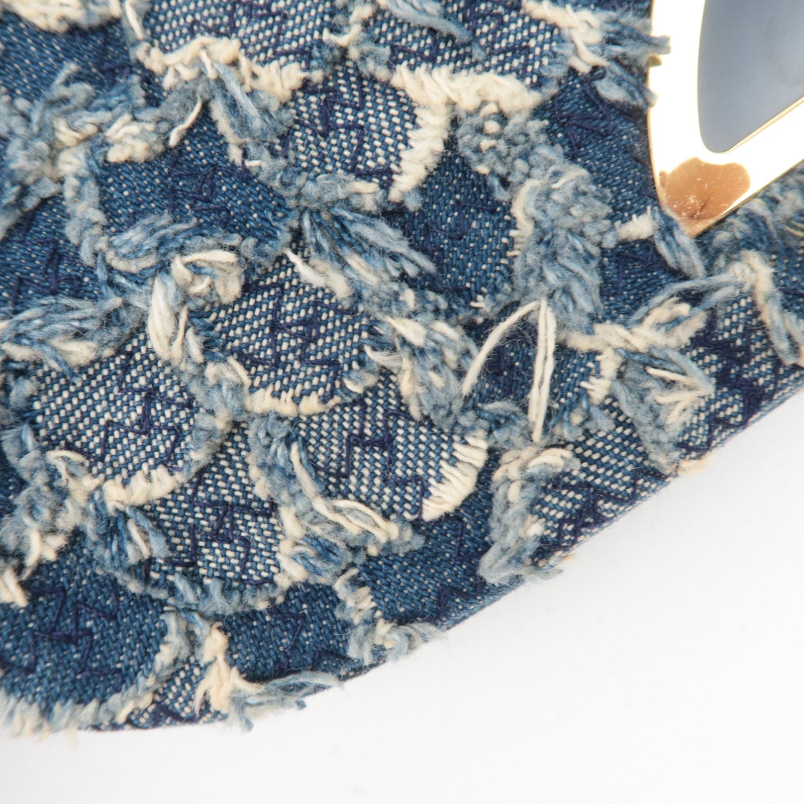 Christian Dior Maris Pearl Denim Shoulder Bag Blue
