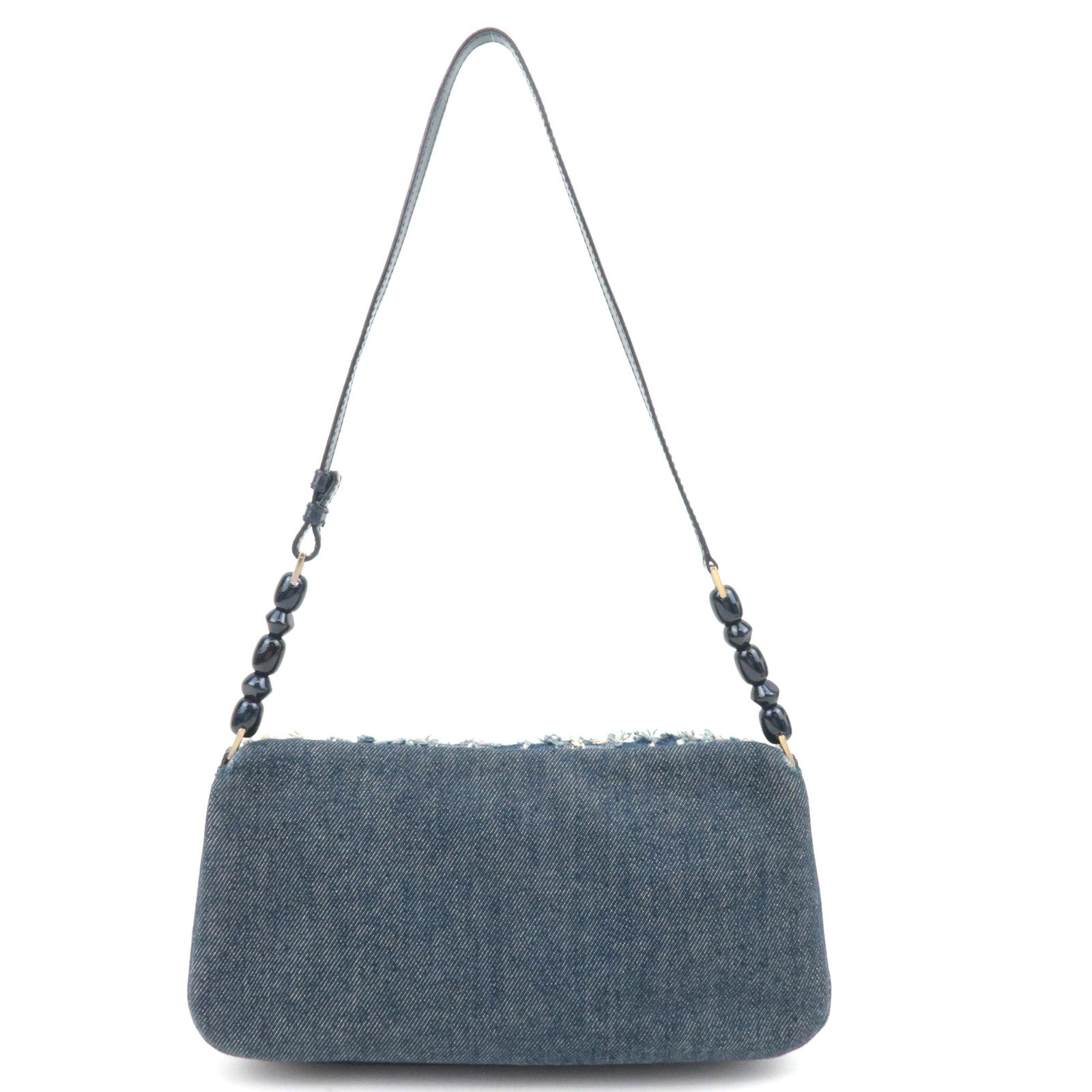 Christian Dior Maris Pearl Denim Shoulder Bag Blue