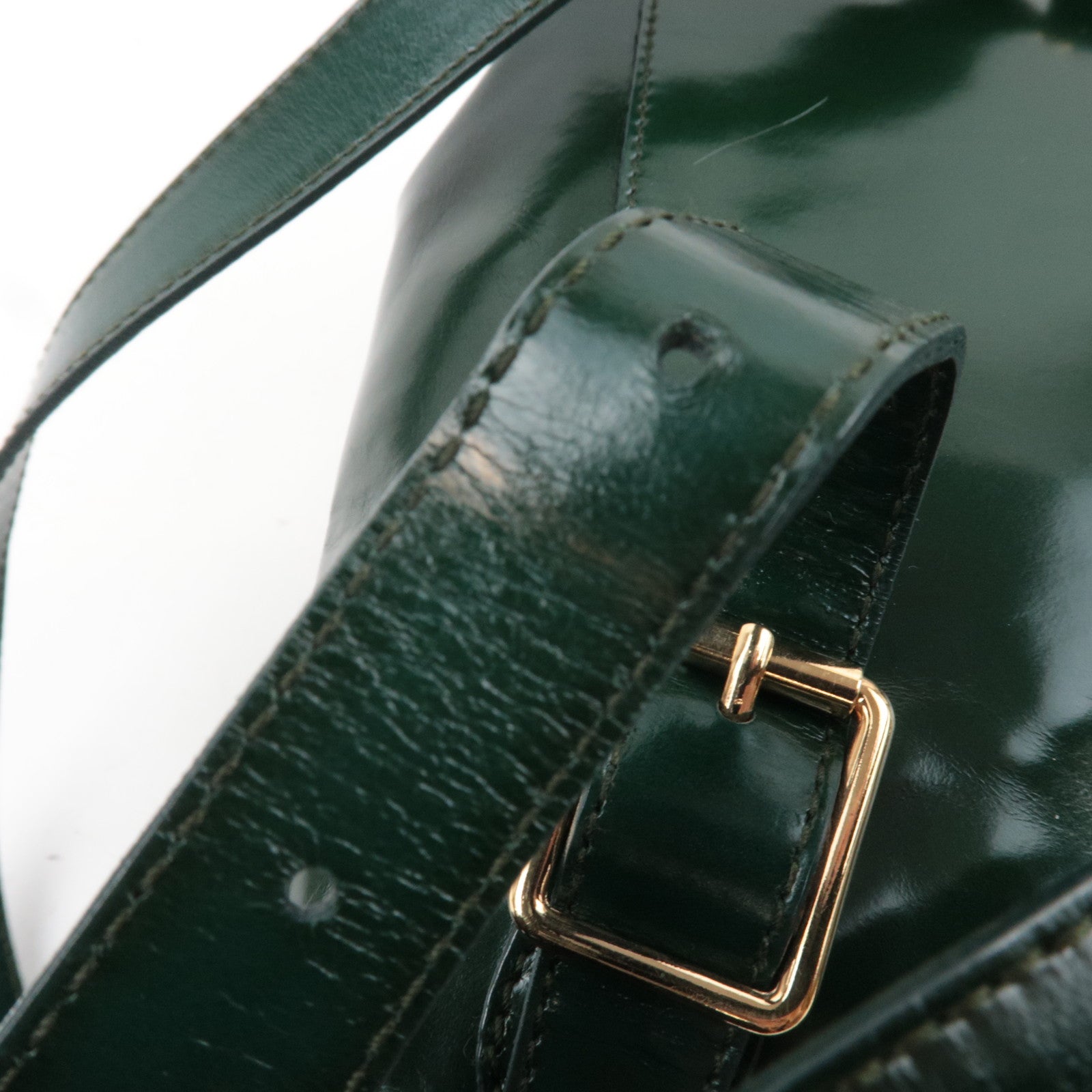 GUCCI Bamboo Leather Backpack Green 003.1998.0030