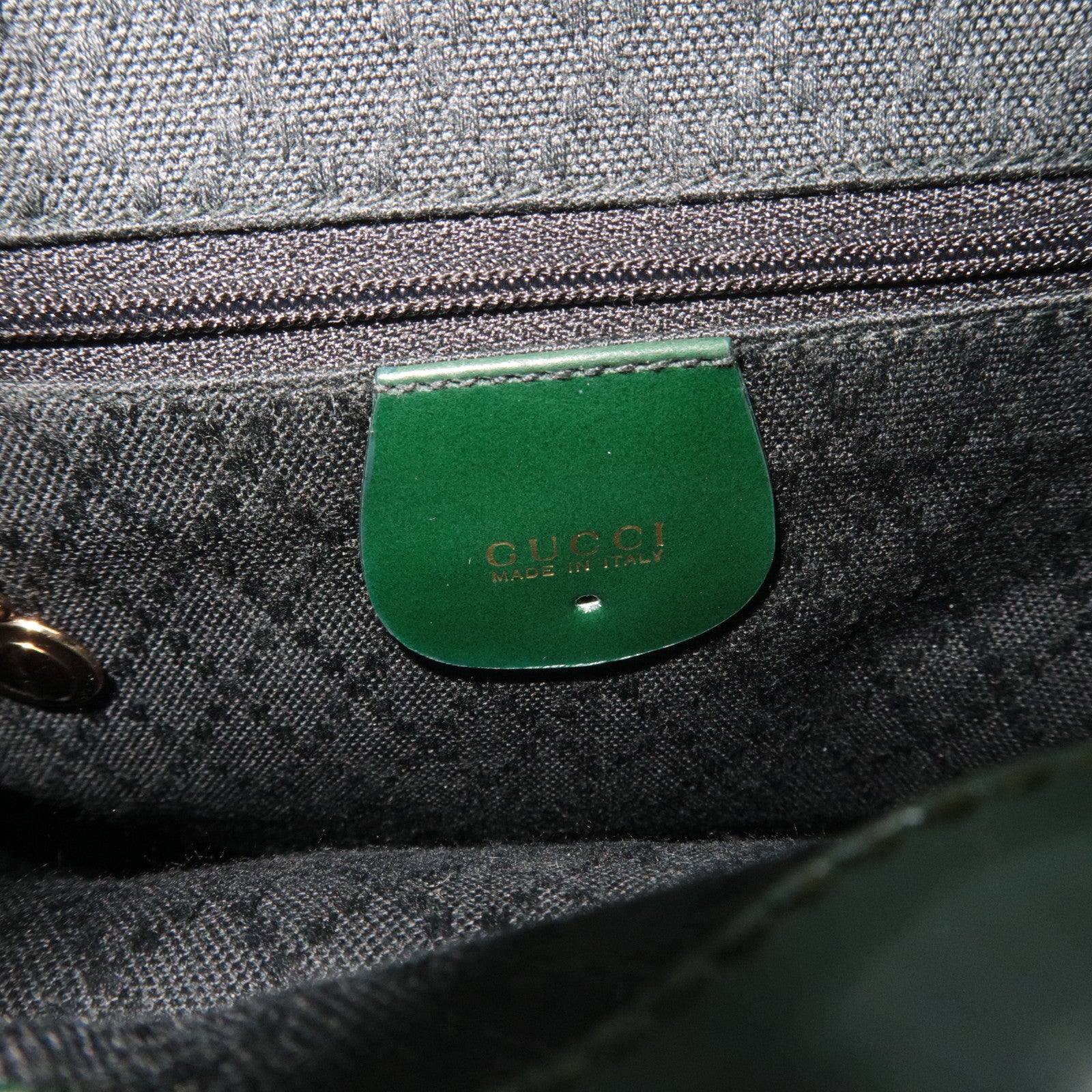 GUCCI Bamboo Leather Backpack Green 003.1998.0030