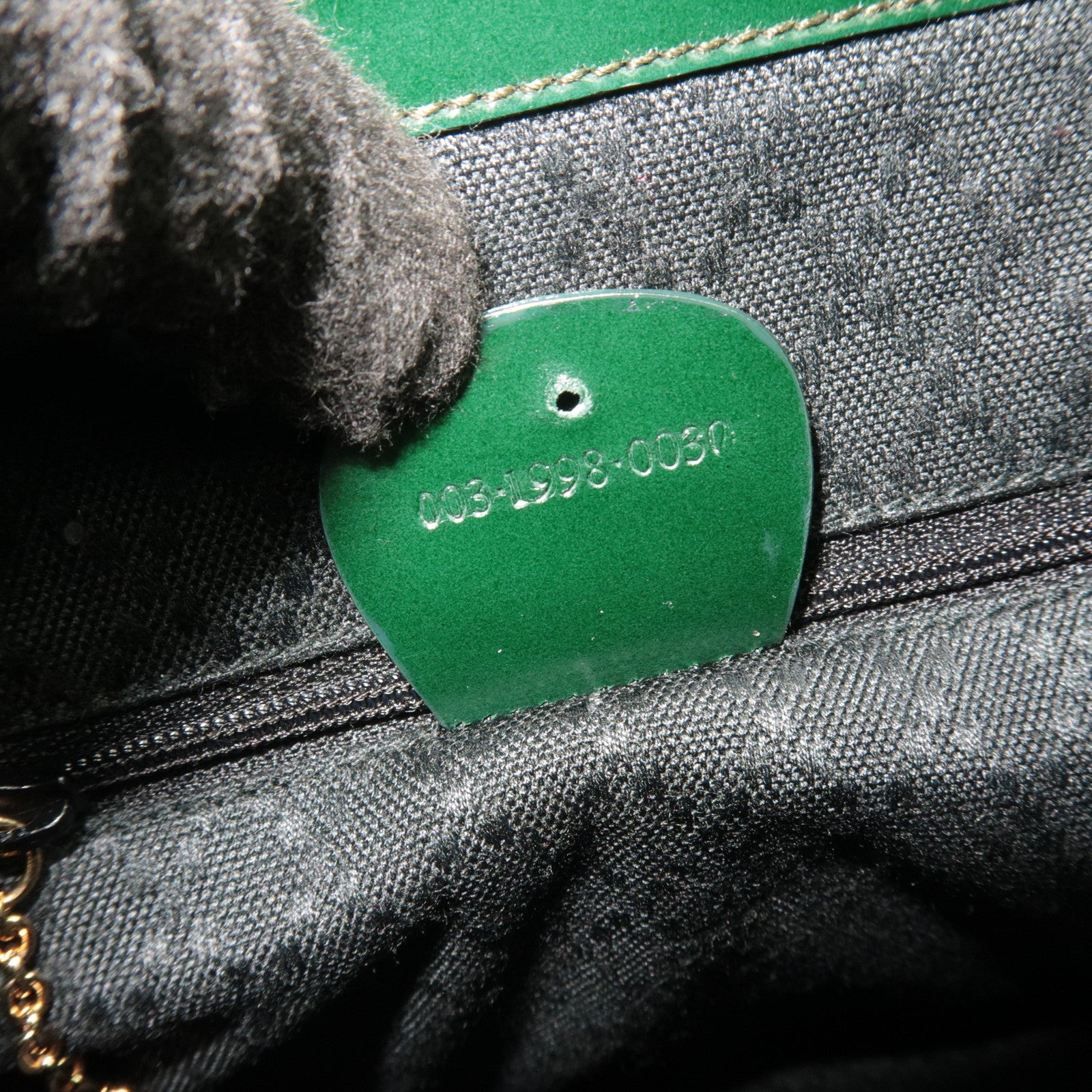 GUCCI Bamboo Leather Backpack Green 003.1998.0030
