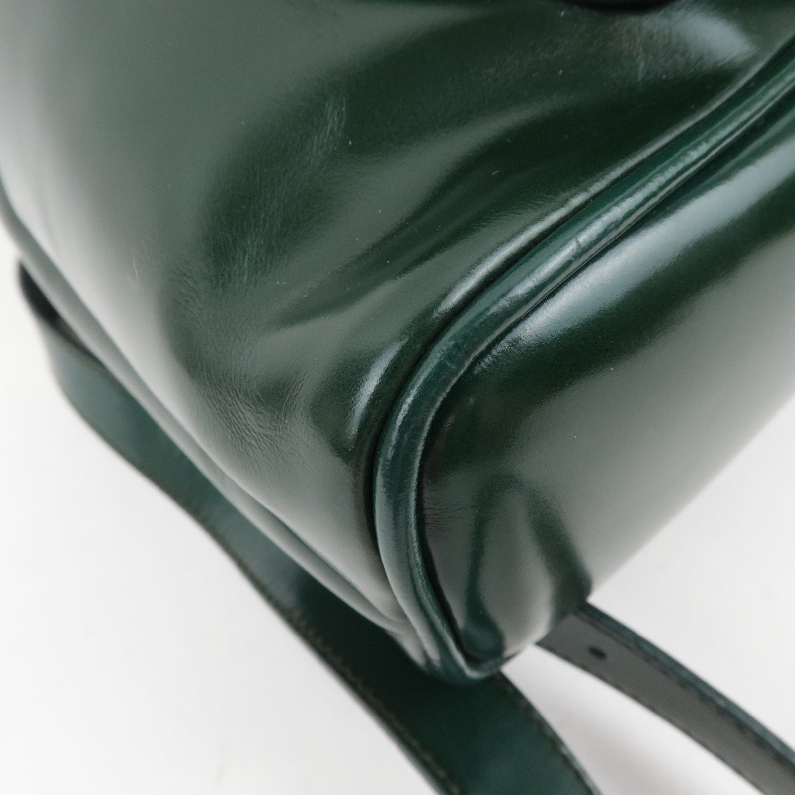 GUCCI Bamboo Leather Backpack Green 003.1998.0030