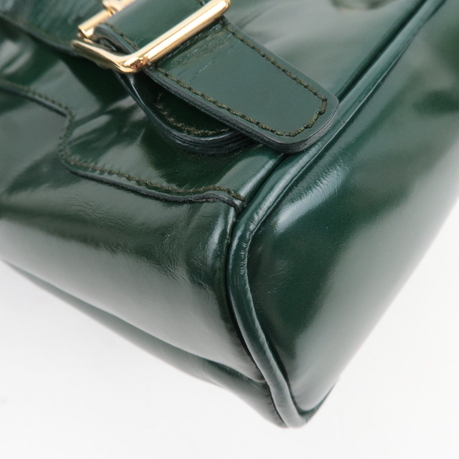 GUCCI Bamboo Leather Backpack Green 003.1998.0030