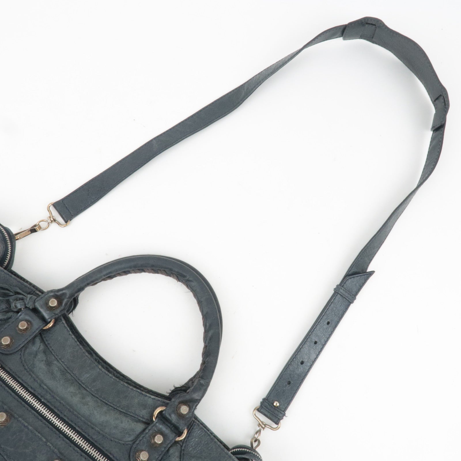 BALENCIAGA The Giant Velo 2Way Leather Handbag Black 282010