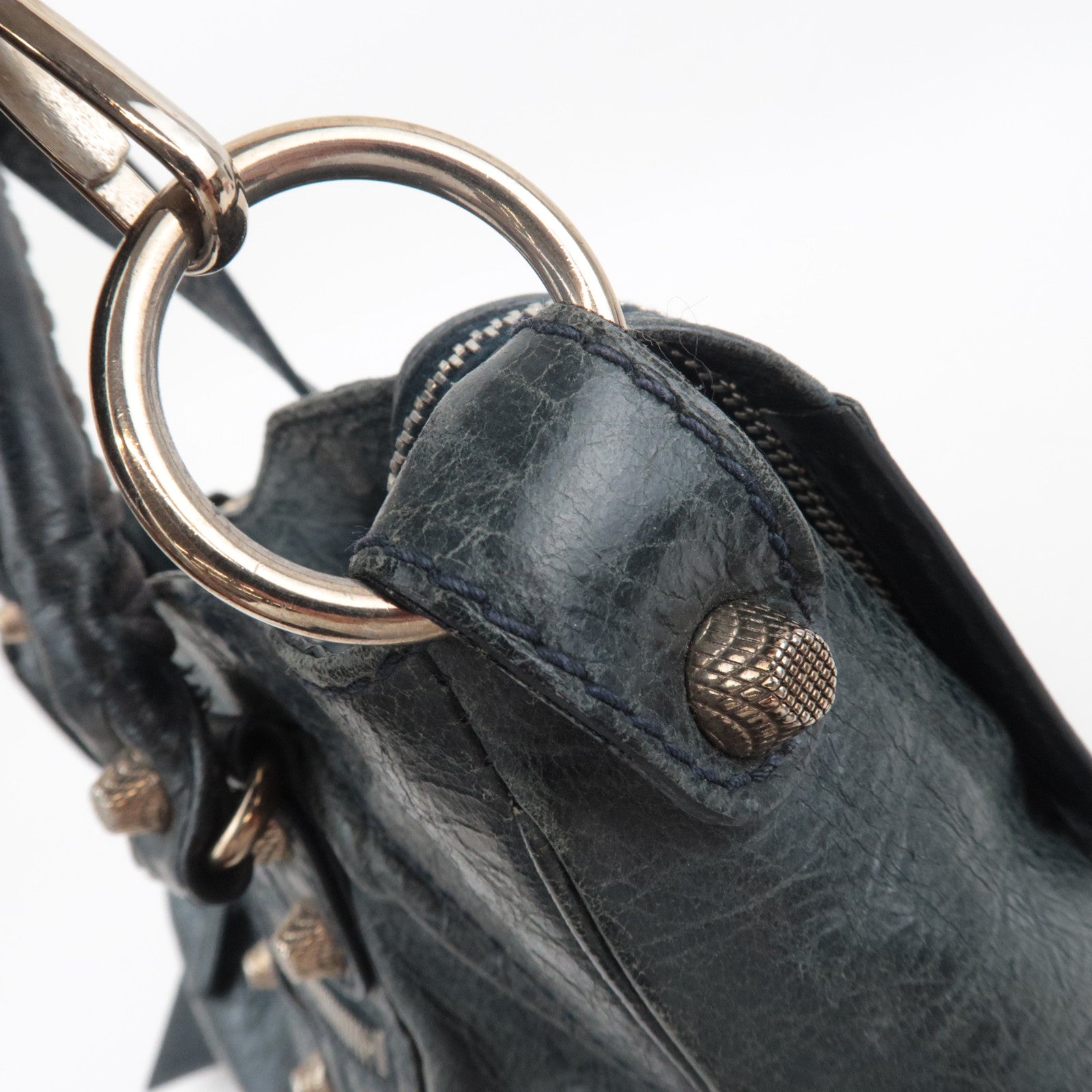 BALENCIAGA The Giant Velo 2Way Leather Handbag Black 282010