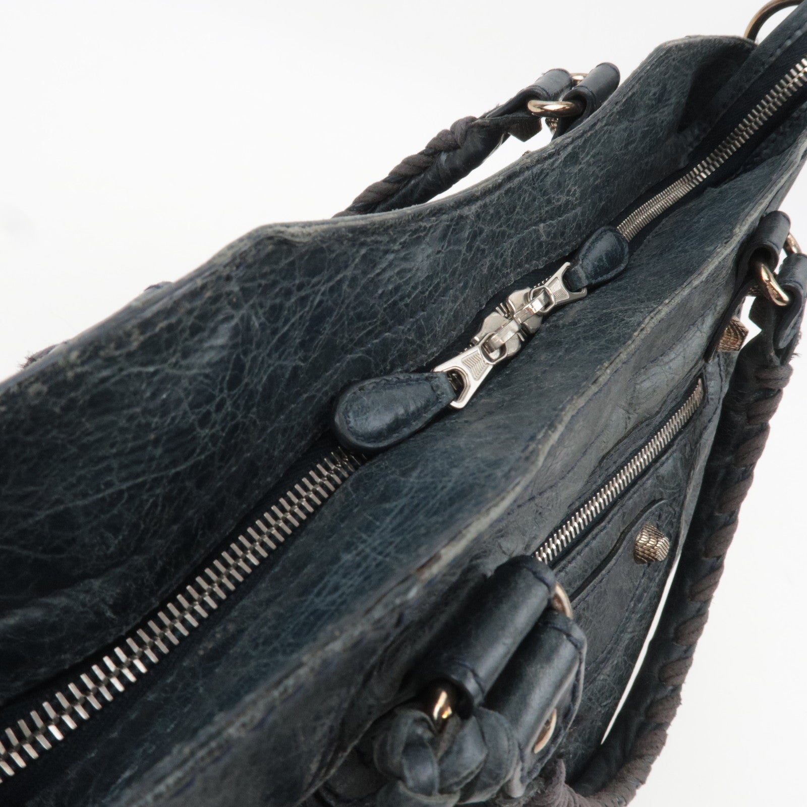 BALENCIAGA The Giant Velo 2Way Leather Handbag Black 282010