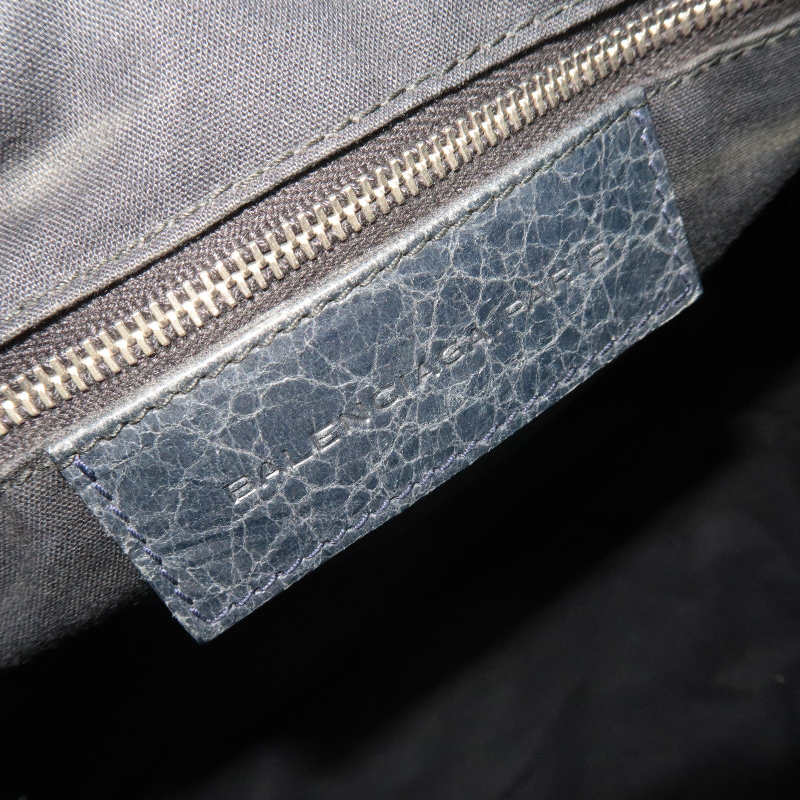 BALENCIAGA The Giant Velo 2Way Leather Handbag Black 282010