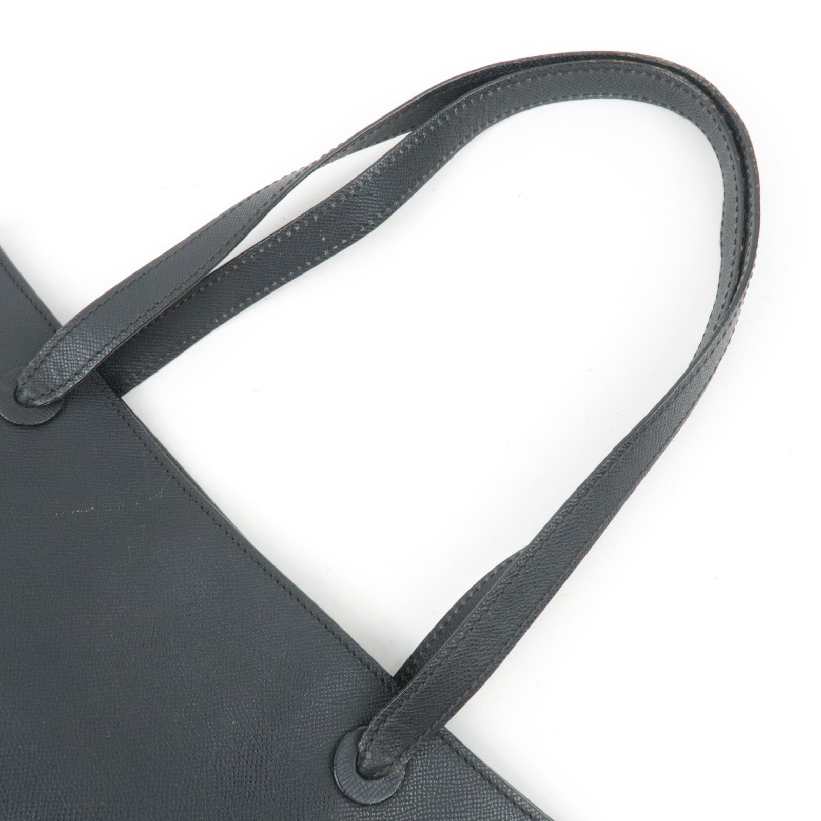 CHANEL Logo Leather Tote Bag Black