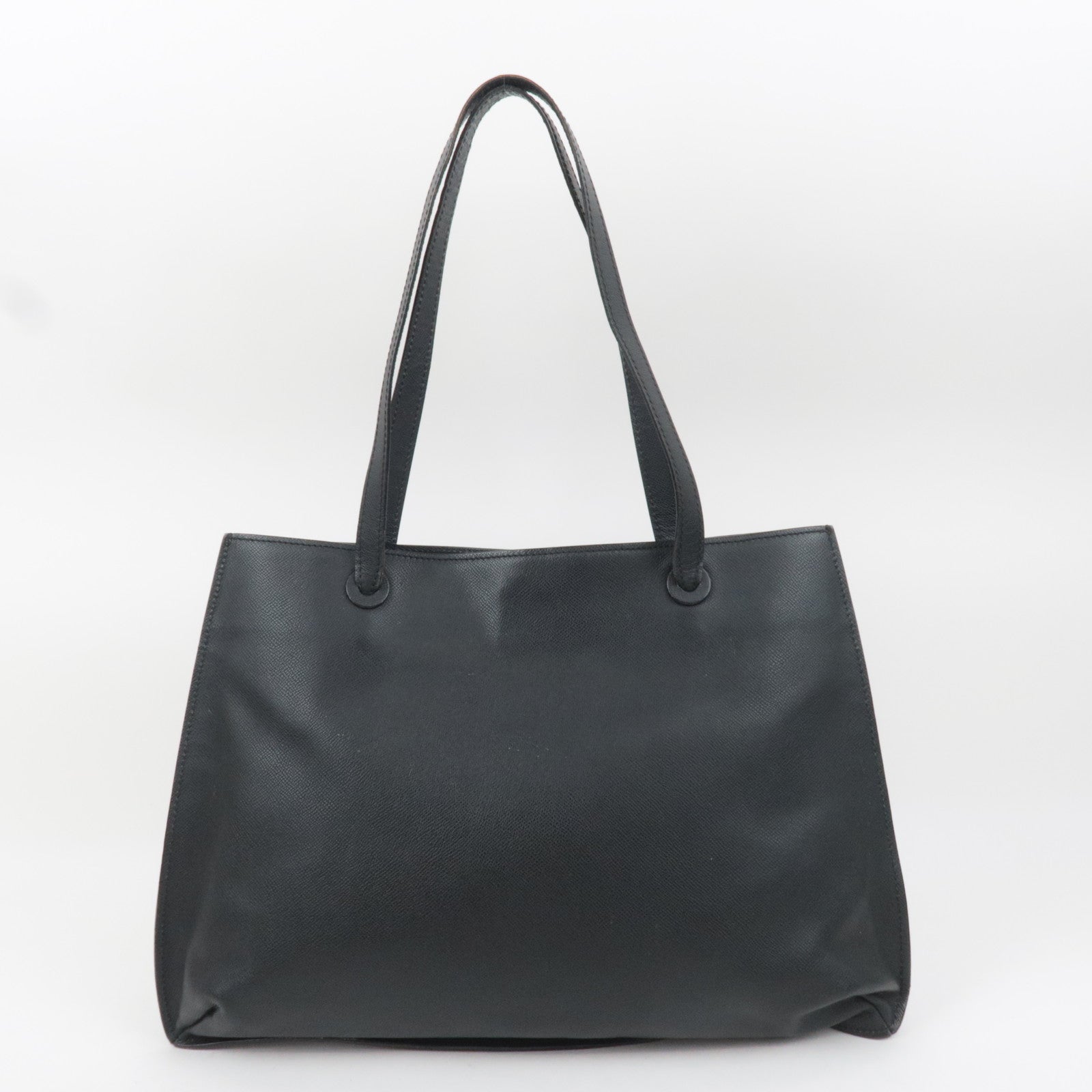 CHANEL Logo Leather Tote Bag Black