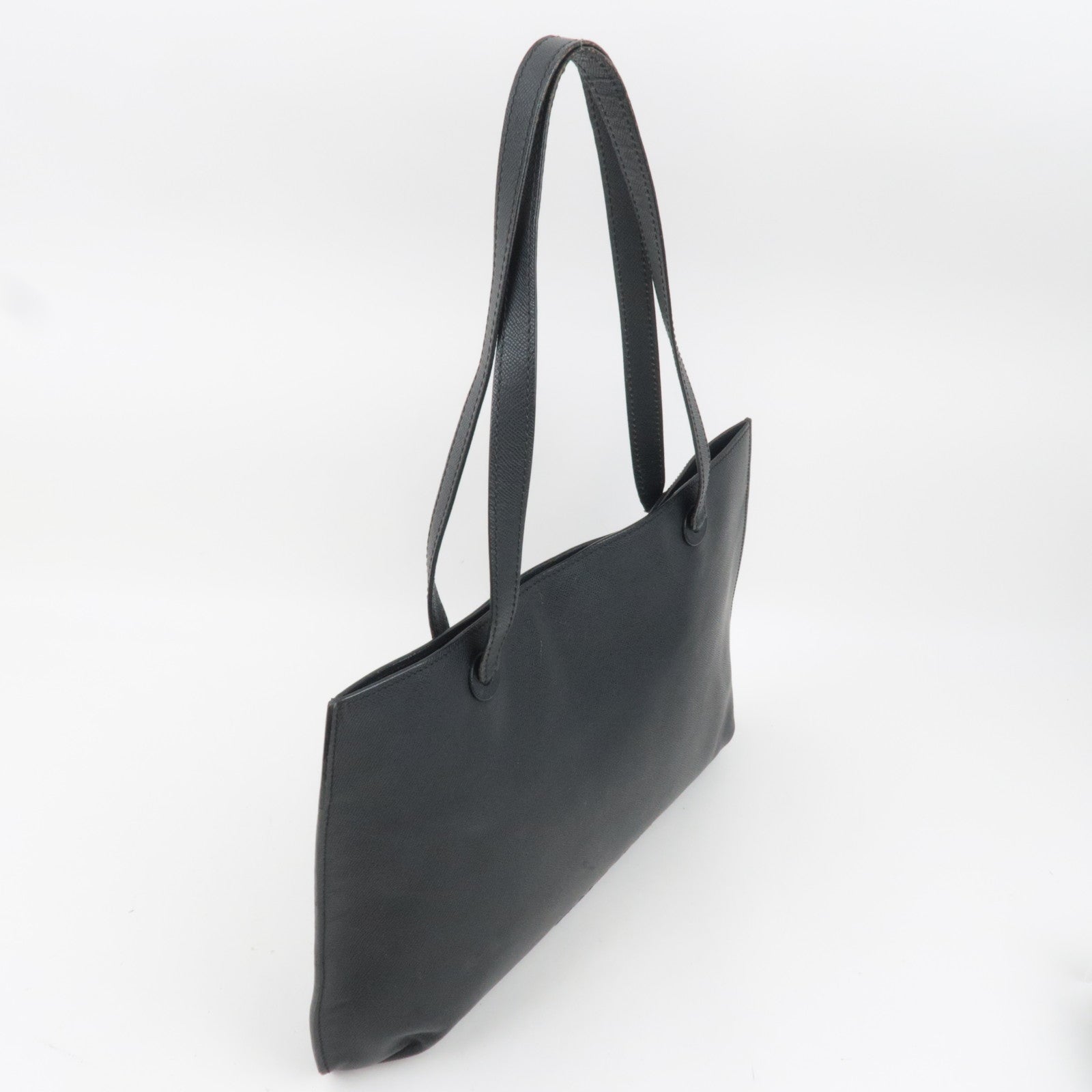 CHANEL Logo Leather Tote Bag Black