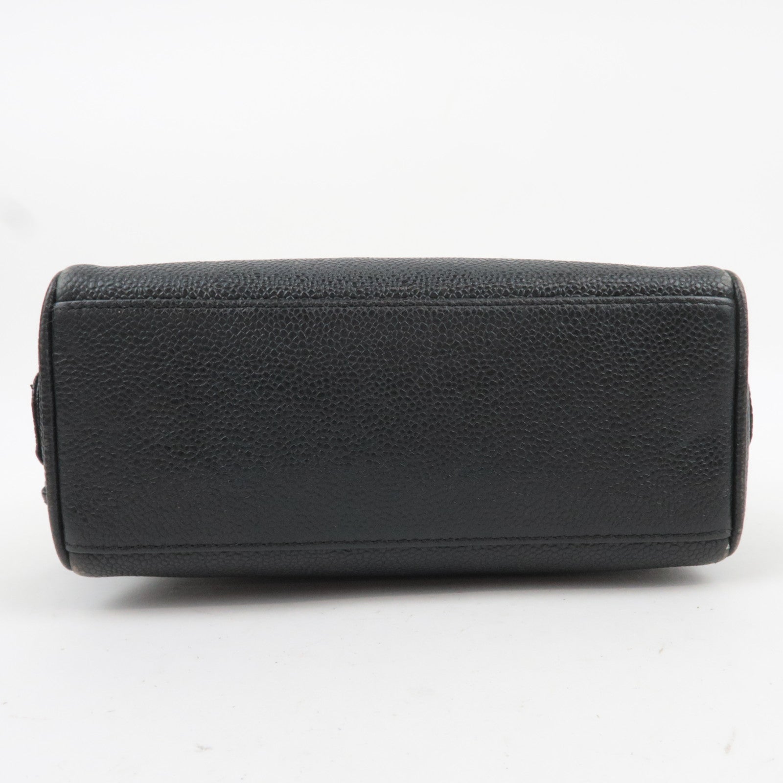 CHANEL Coco Mark Caviarskin Pouch Black