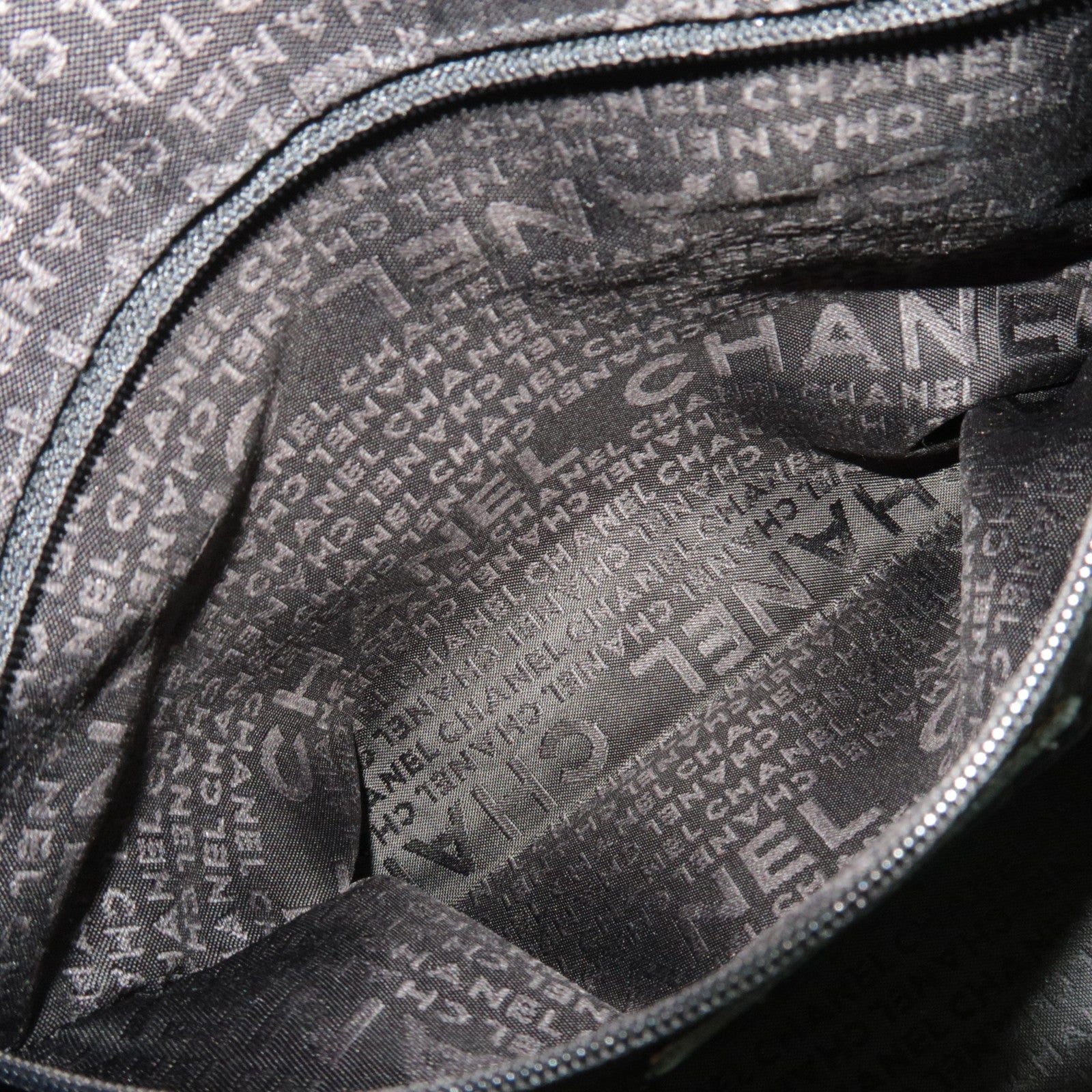 CHANEL Chocolate Bar Caviarskin Mini Boston Bag Black Silver HDW A26135