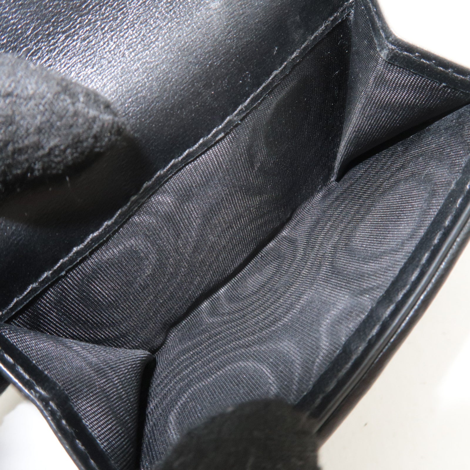 Christian Dior Cannage Lotus Wallet Leather Black