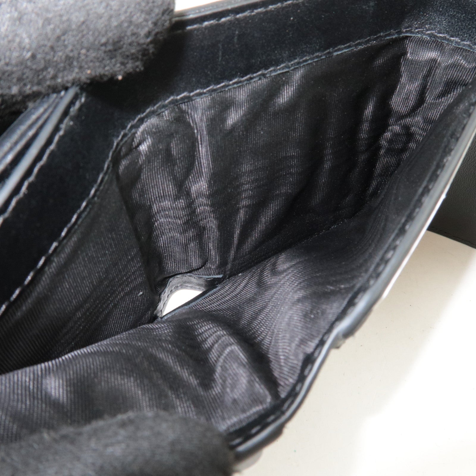 Christian Dior Cannage Lotus Wallet Leather Black