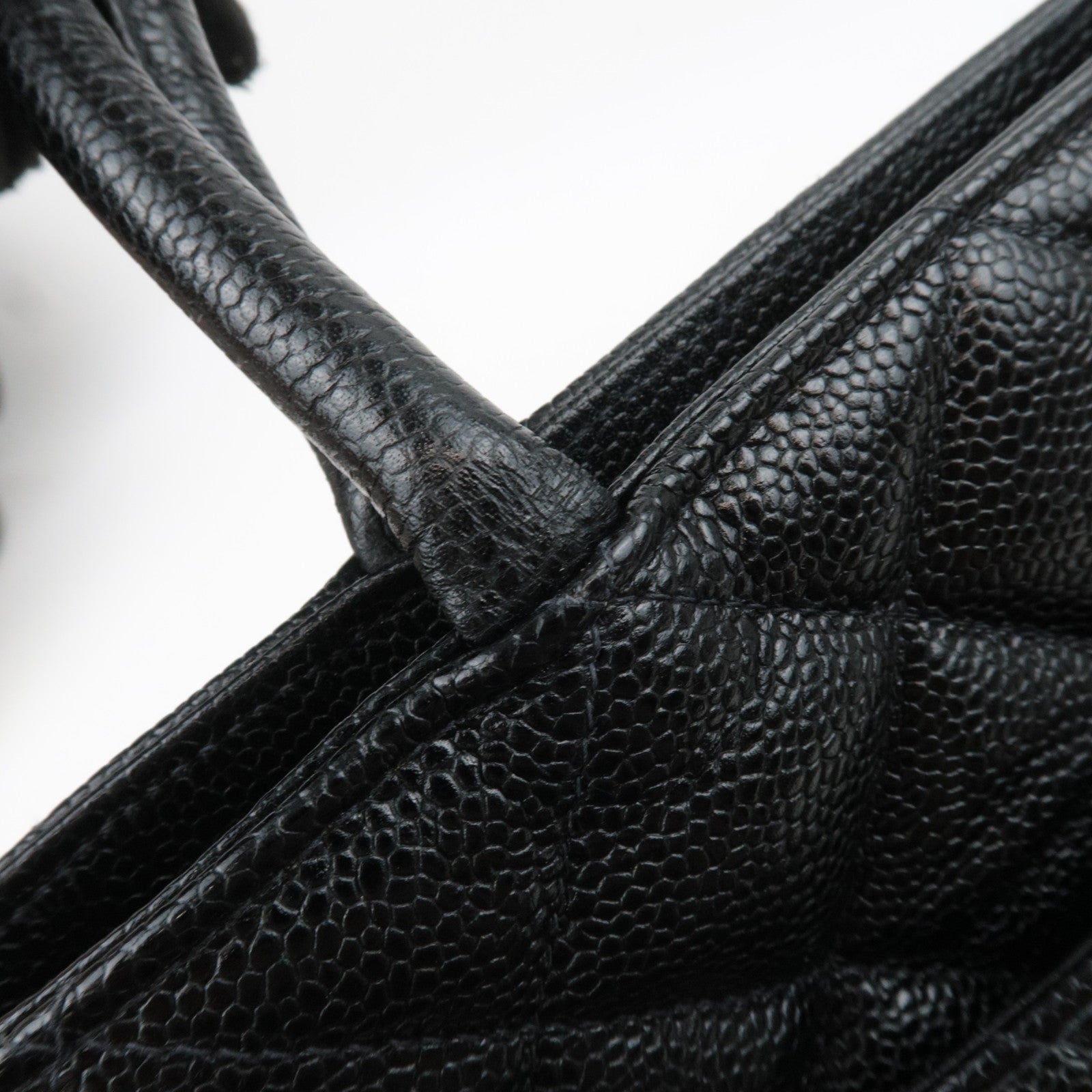 CHANEL Medallion Tote Bag Caviarskin Black Silver HDW A01804