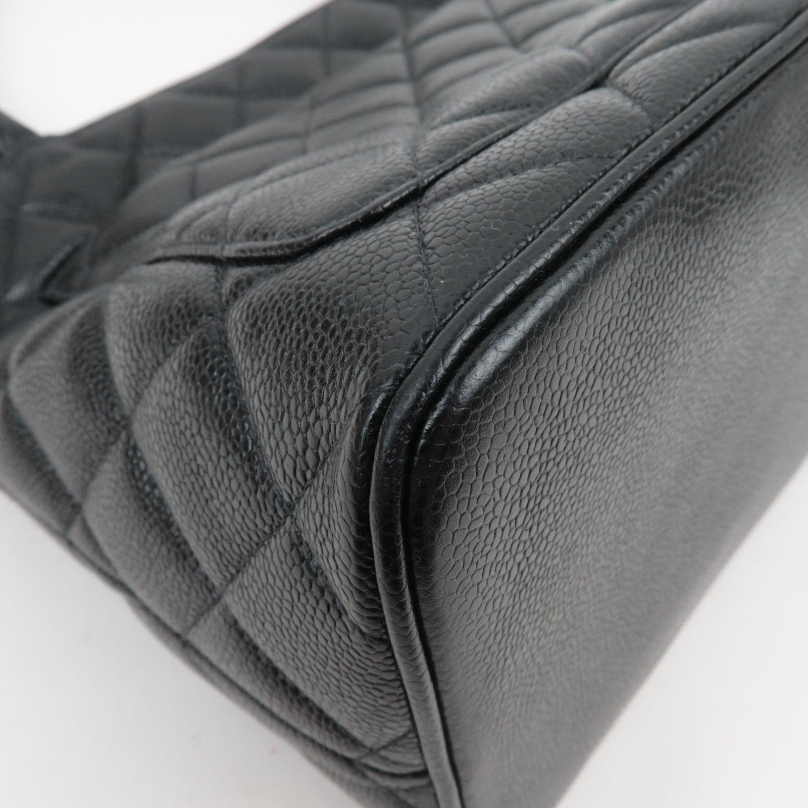 CHANEL Medallion Tote Bag Caviarskin Black Silver HDW A01804