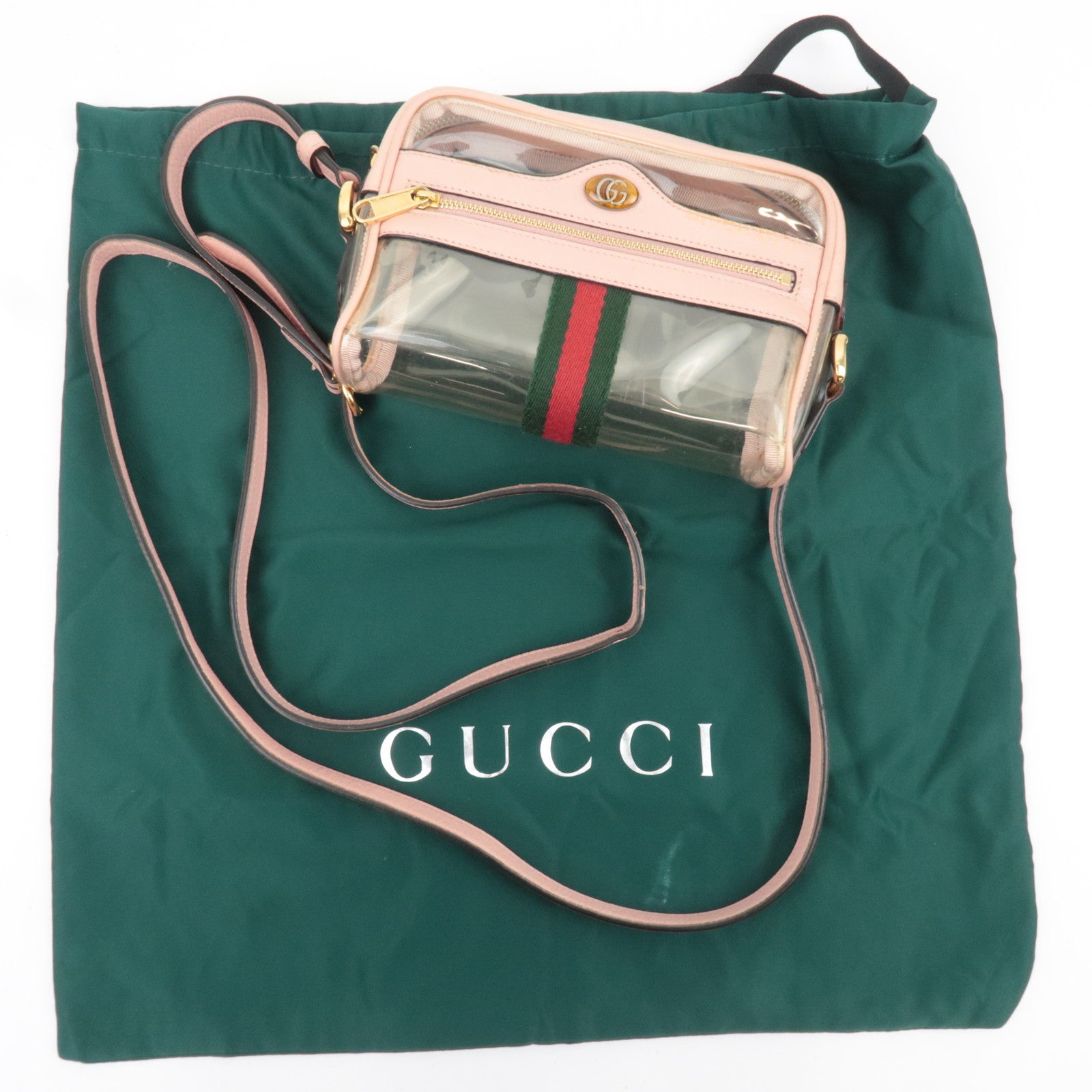 GUCCI Ophidia Clear Shoulder Bag Pink 517350