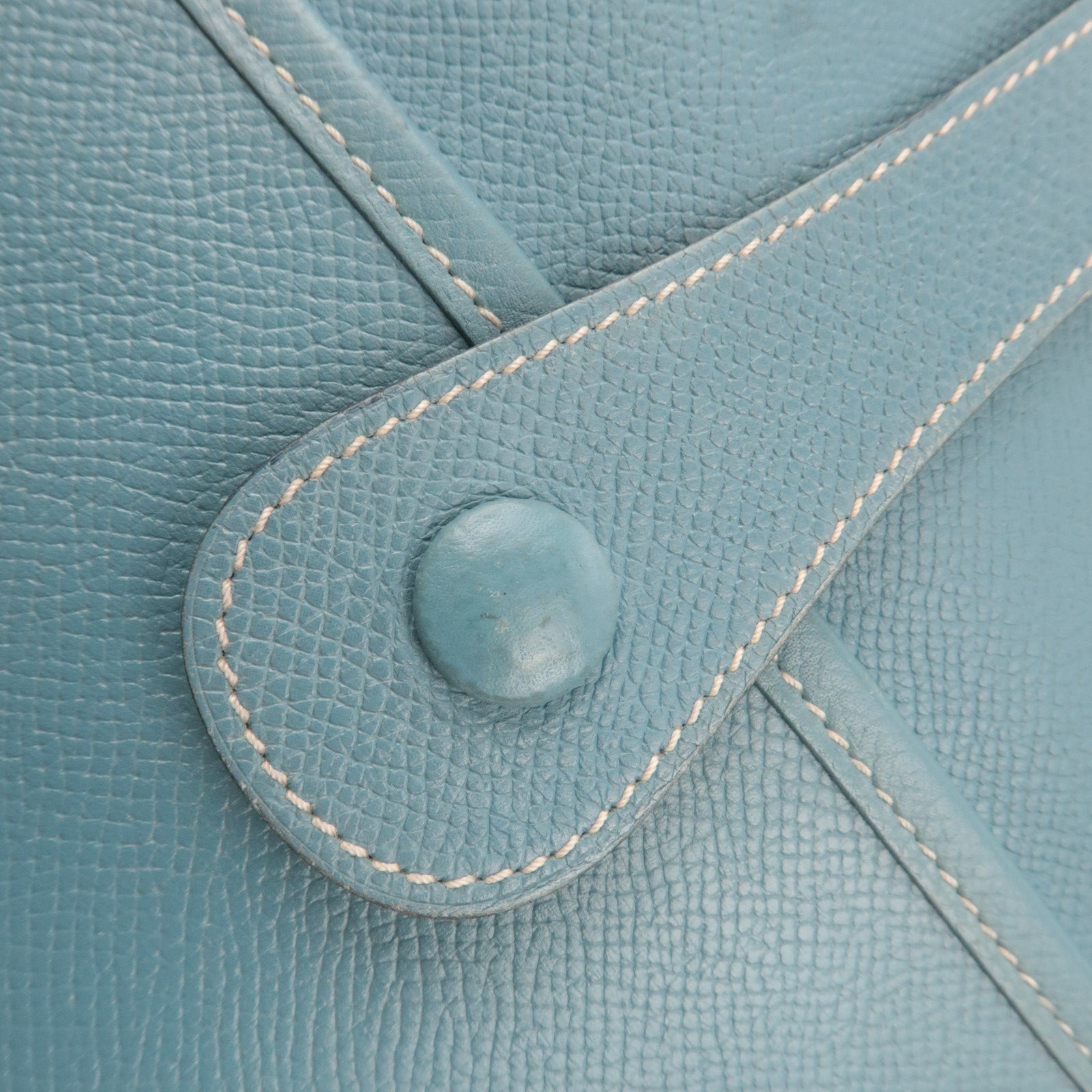 HERMES Evelyne 2 GM Shoulder Bag Veau Epsom □J Stamp (2006) Blue Gene