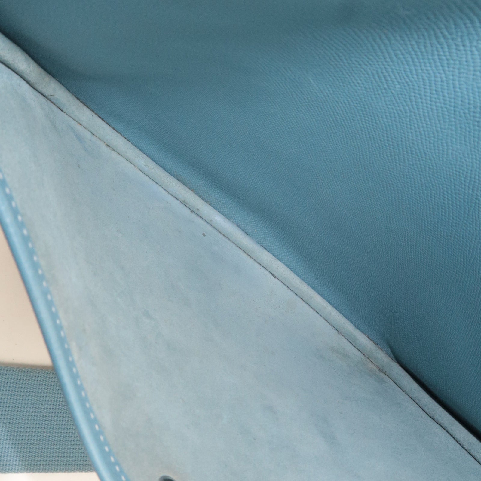 HERMES Evelyne 2 GM Shoulder Bag Veau Epsom □J Stamp (2006) Blue Gene