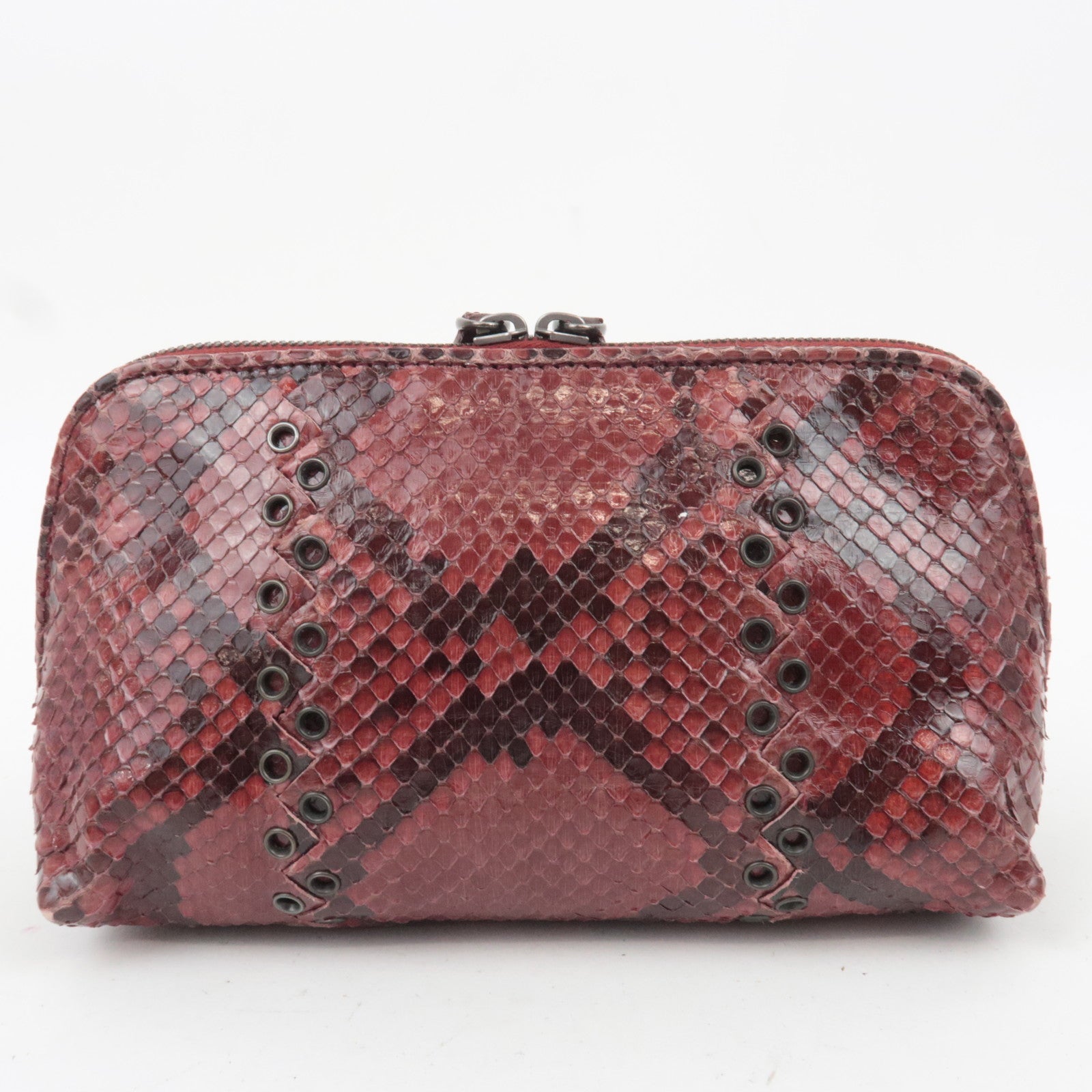 BOTTEGA VENETA Leather Cosmetic Pouch Brown 233558