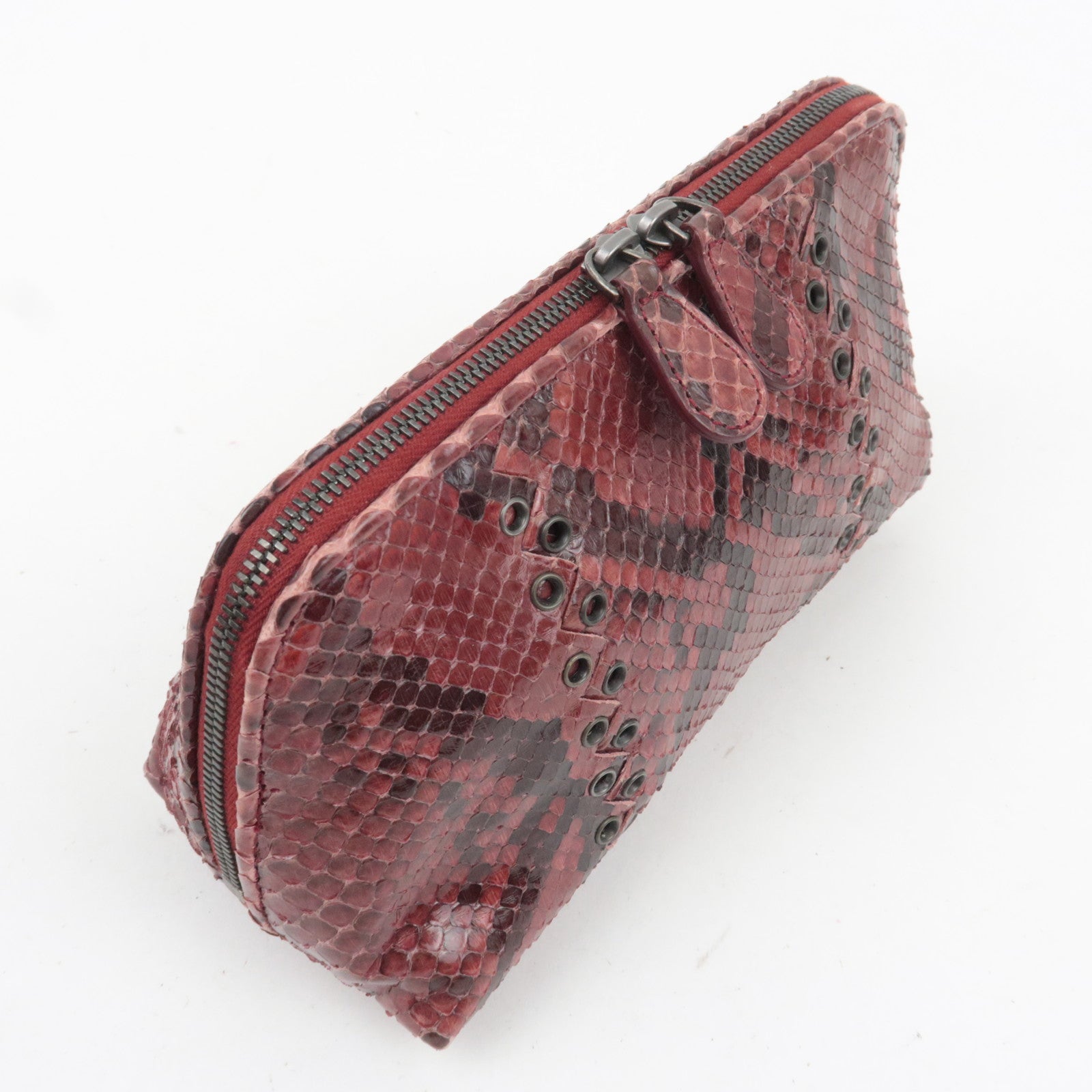 BOTTEGA VENETA Leather Cosmetic Pouch Brown 233558
