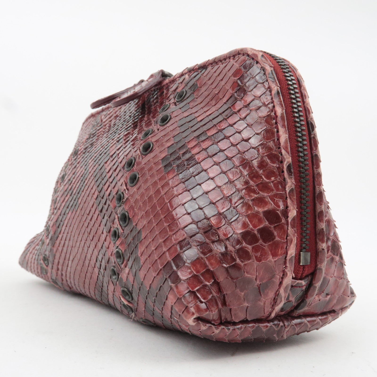 BOTTEGA VENETA Leather Cosmetic Pouch Brown 233558