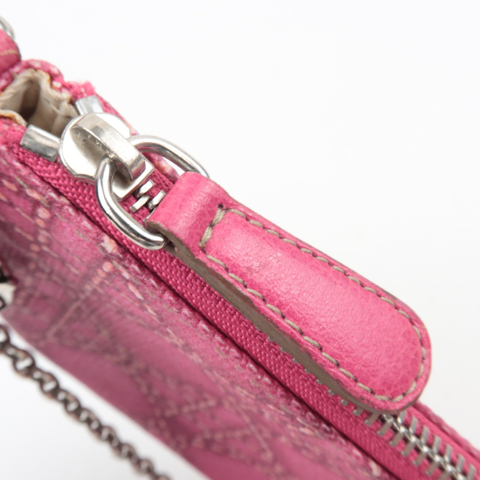 Christian Dior Lady Dior Cannage Print PVC Leather Accessory Pouch Handbag Pink